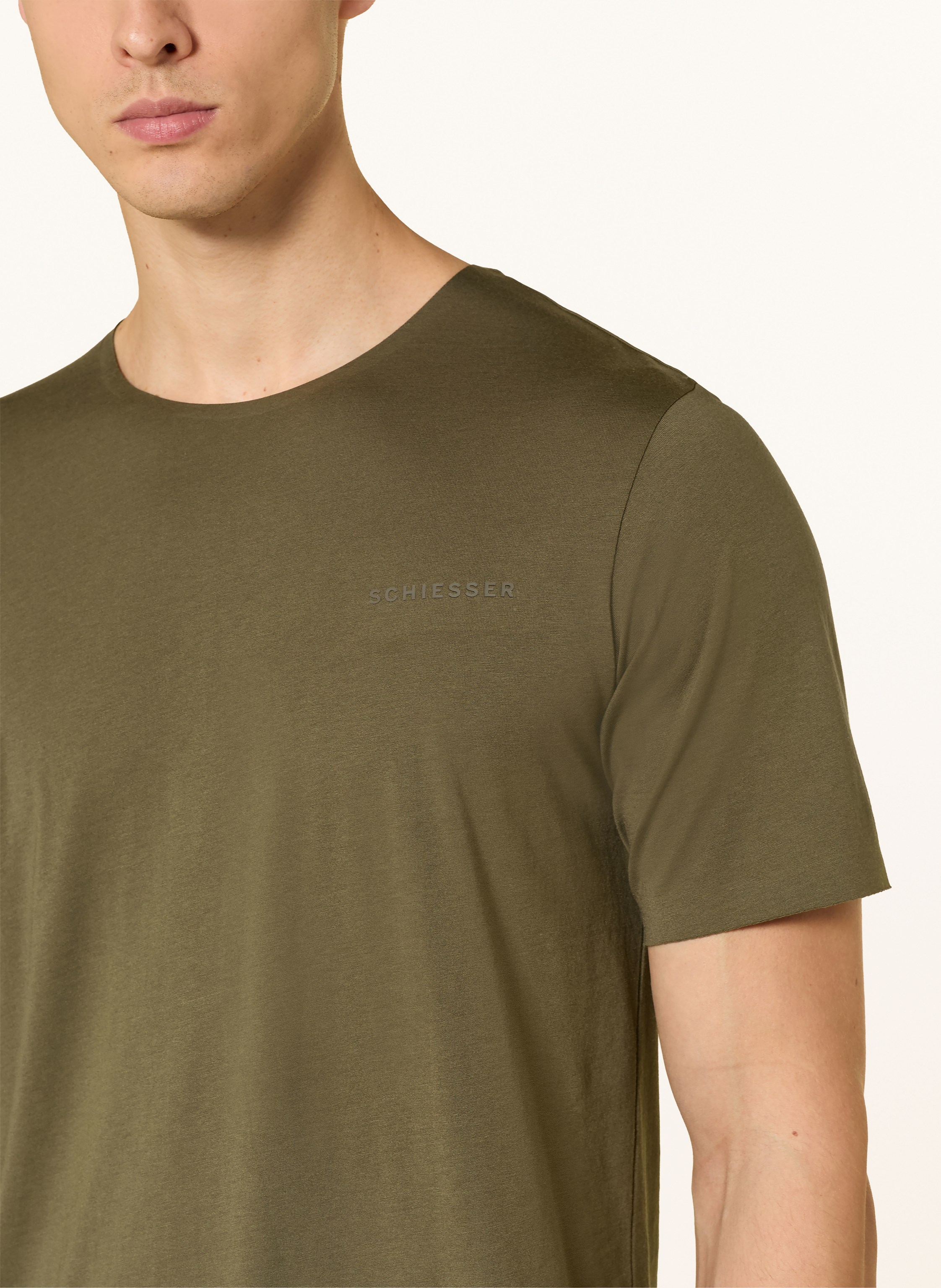 Thumbnail - Schiesser Shorty-Schlafanzug Modern Bonded gruen