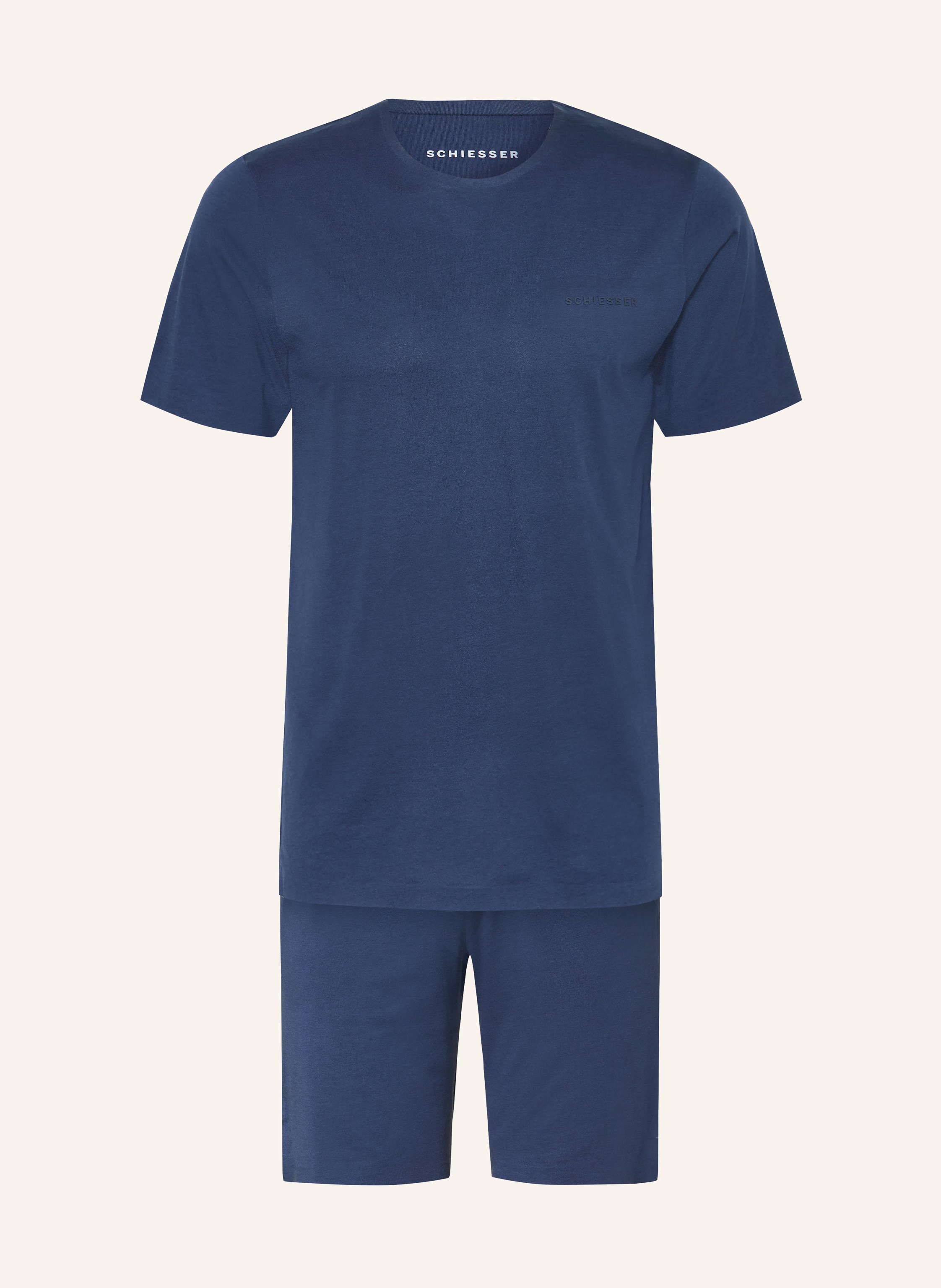 Schiesser Shorty-Schlafanzug Modern Bonded blau