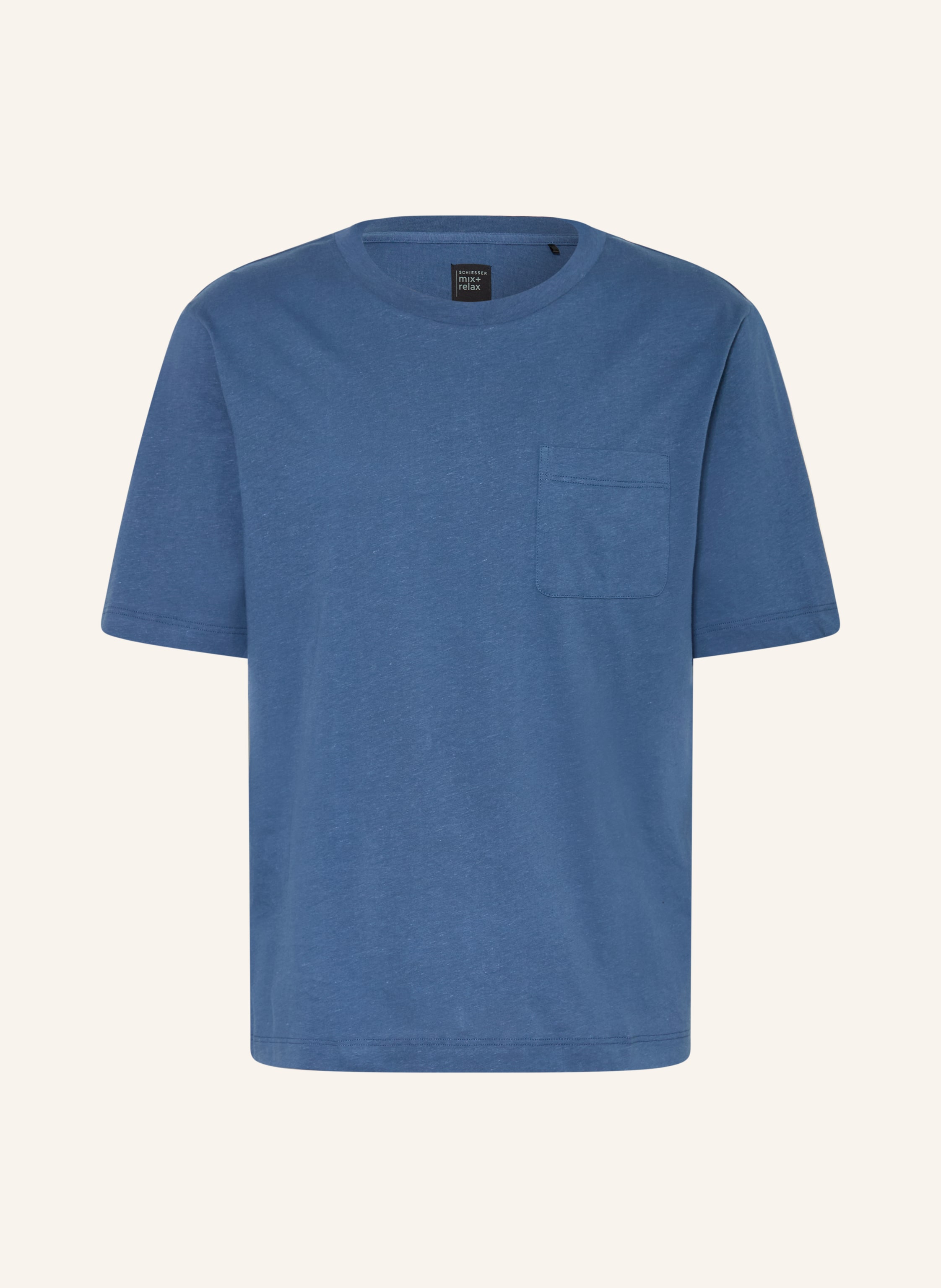 Schiesser Schlafshirt Mix+Relax blau