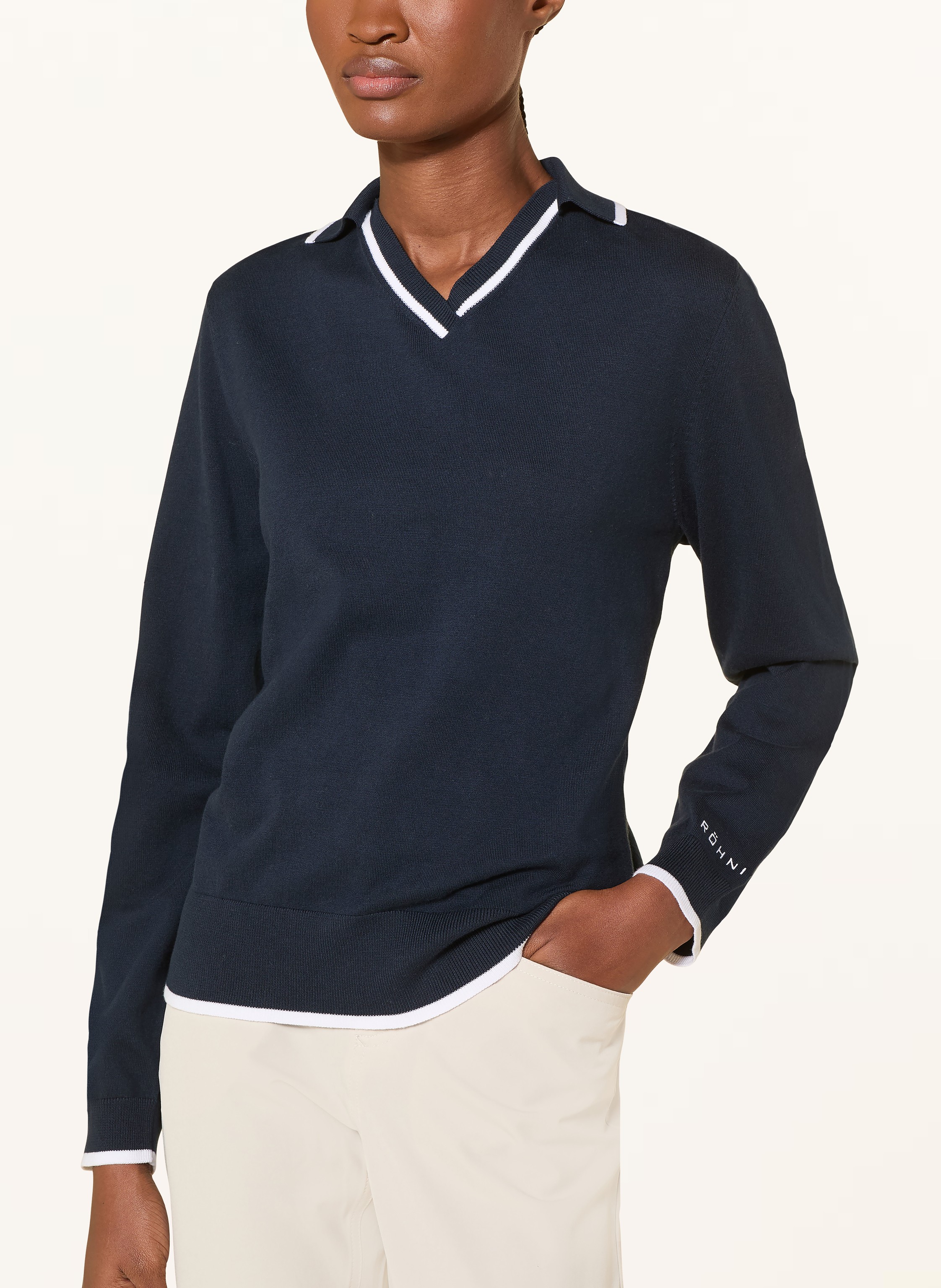 Thumbnail - Röhnisch Strick-Poloshirt blau