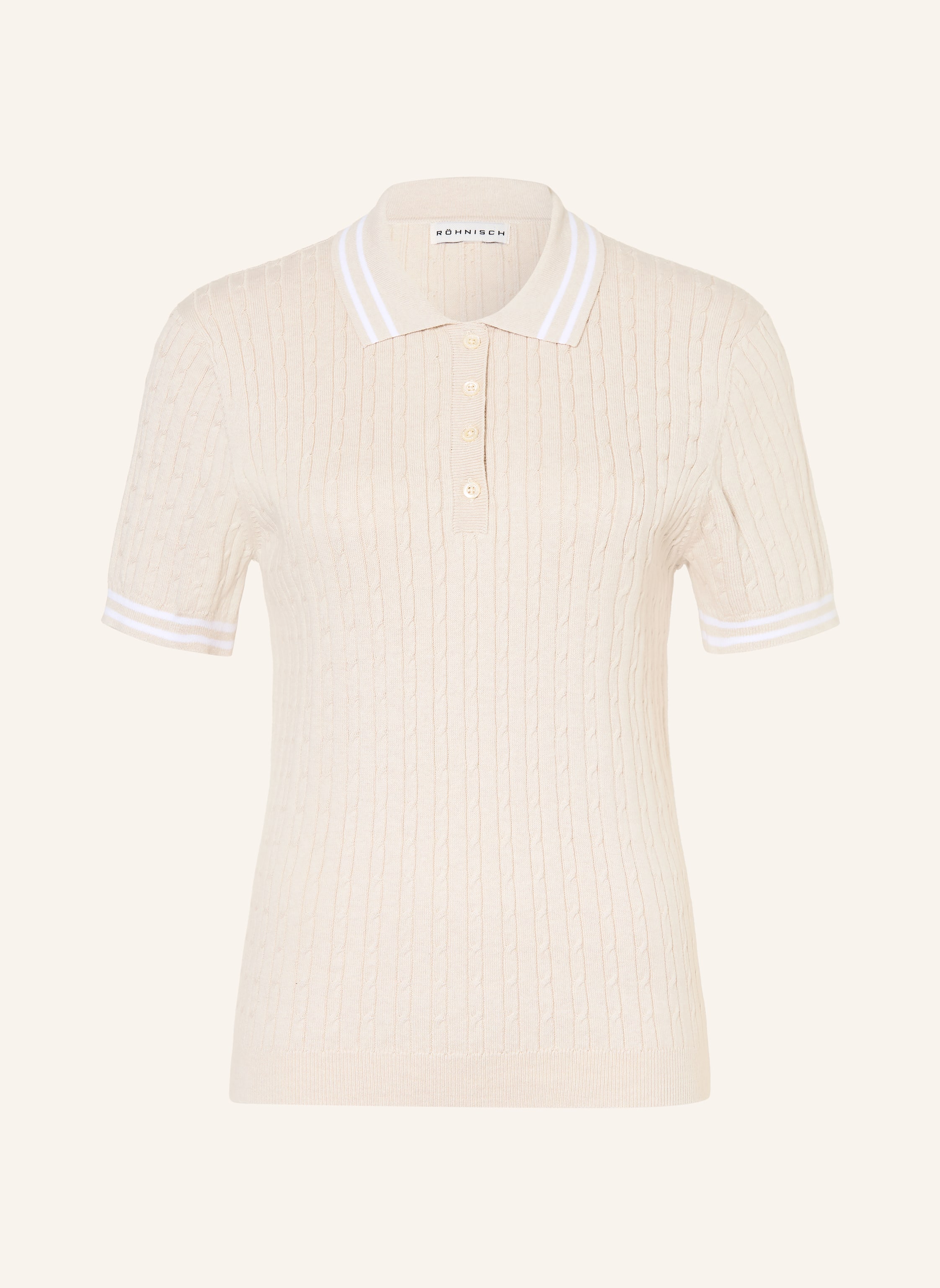 Röhnisch Strick-Poloshirt Classic beige