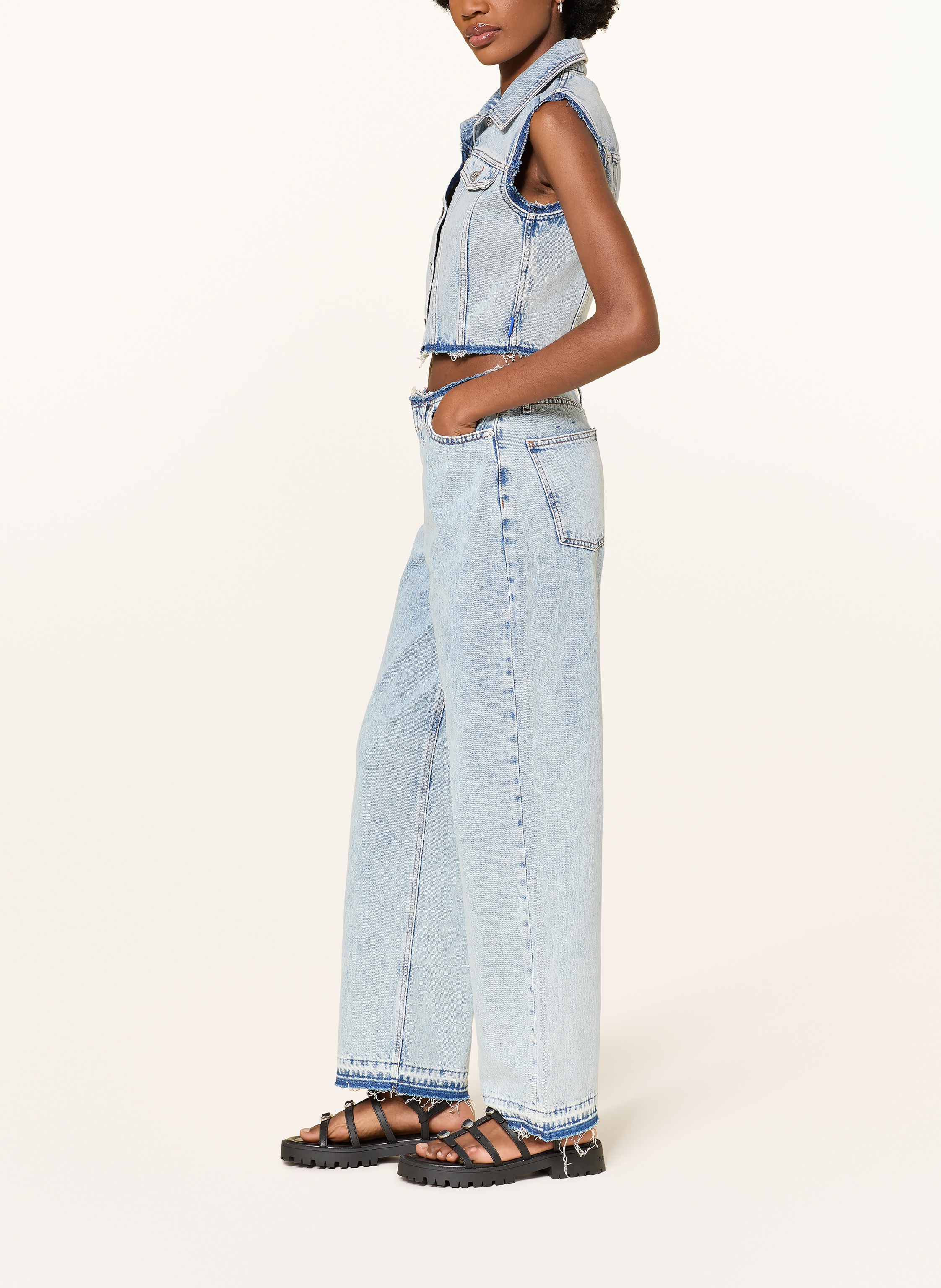 Thumbnail - Hugo Wide Leg Jeans Leni blau