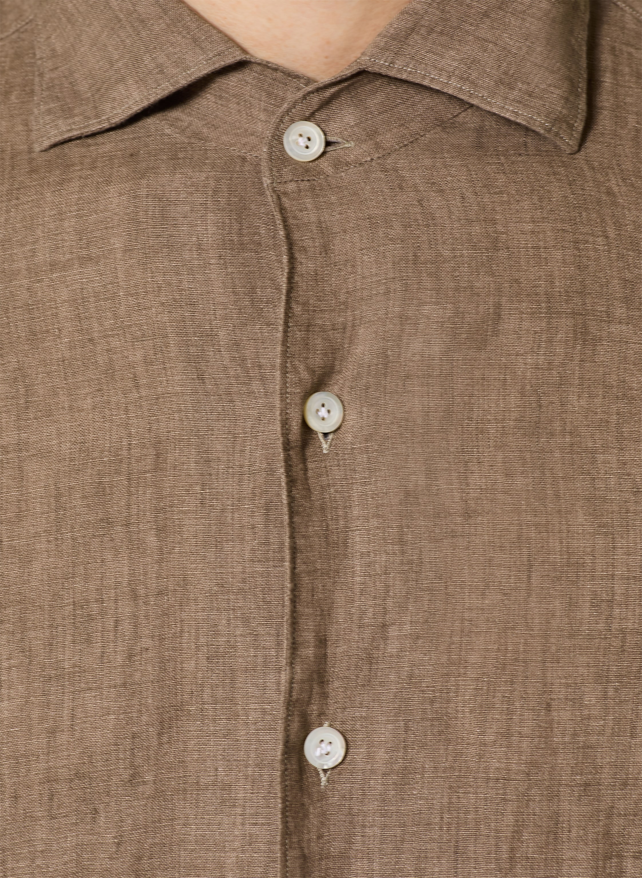 Thumbnail - Finamore 1925 Leinenhemd Tokyo Nico Regular Fit braun