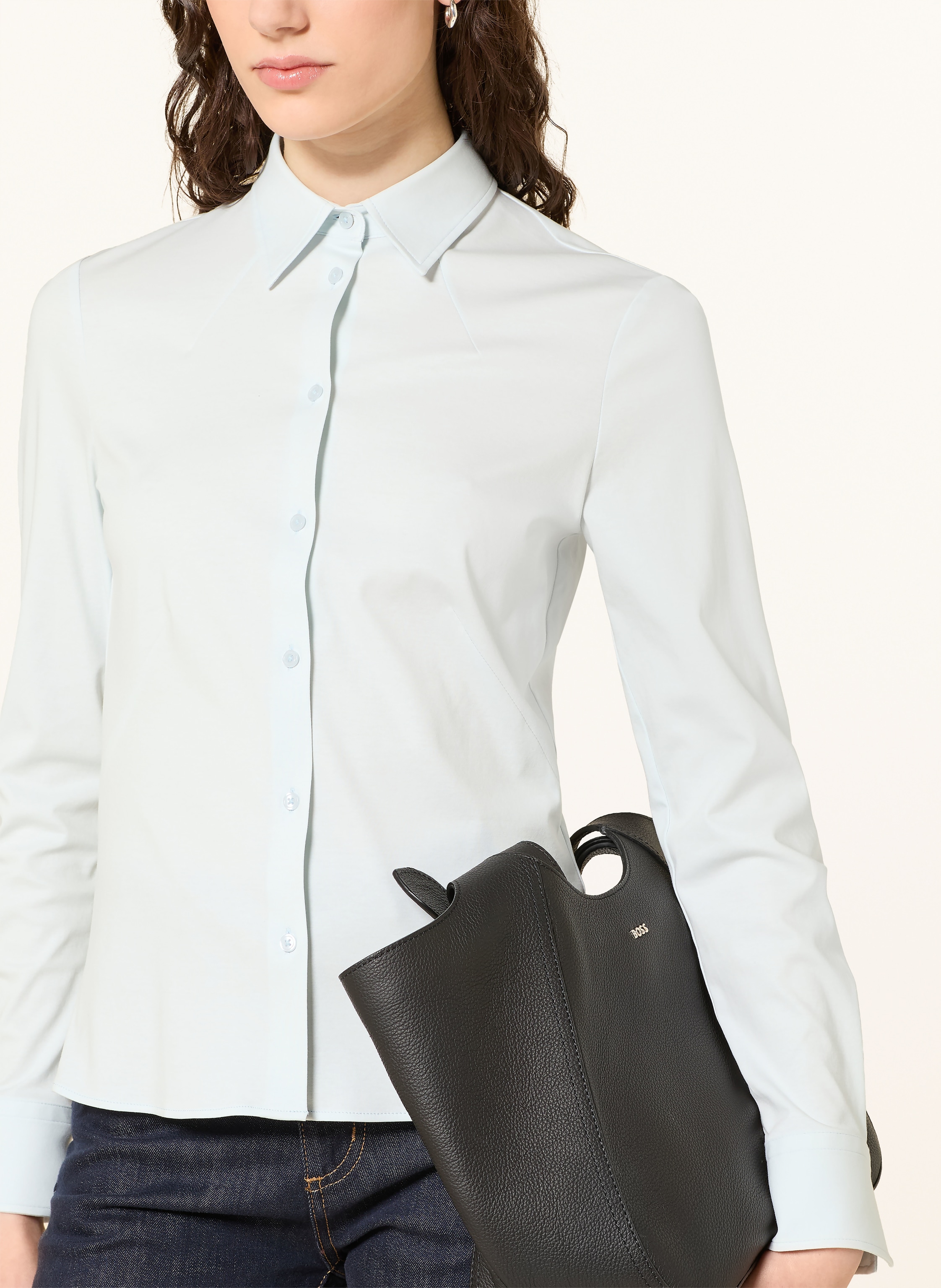 Thumbnail - Boss Hemdbluse Bronta Tuesday Aus Jersey blau