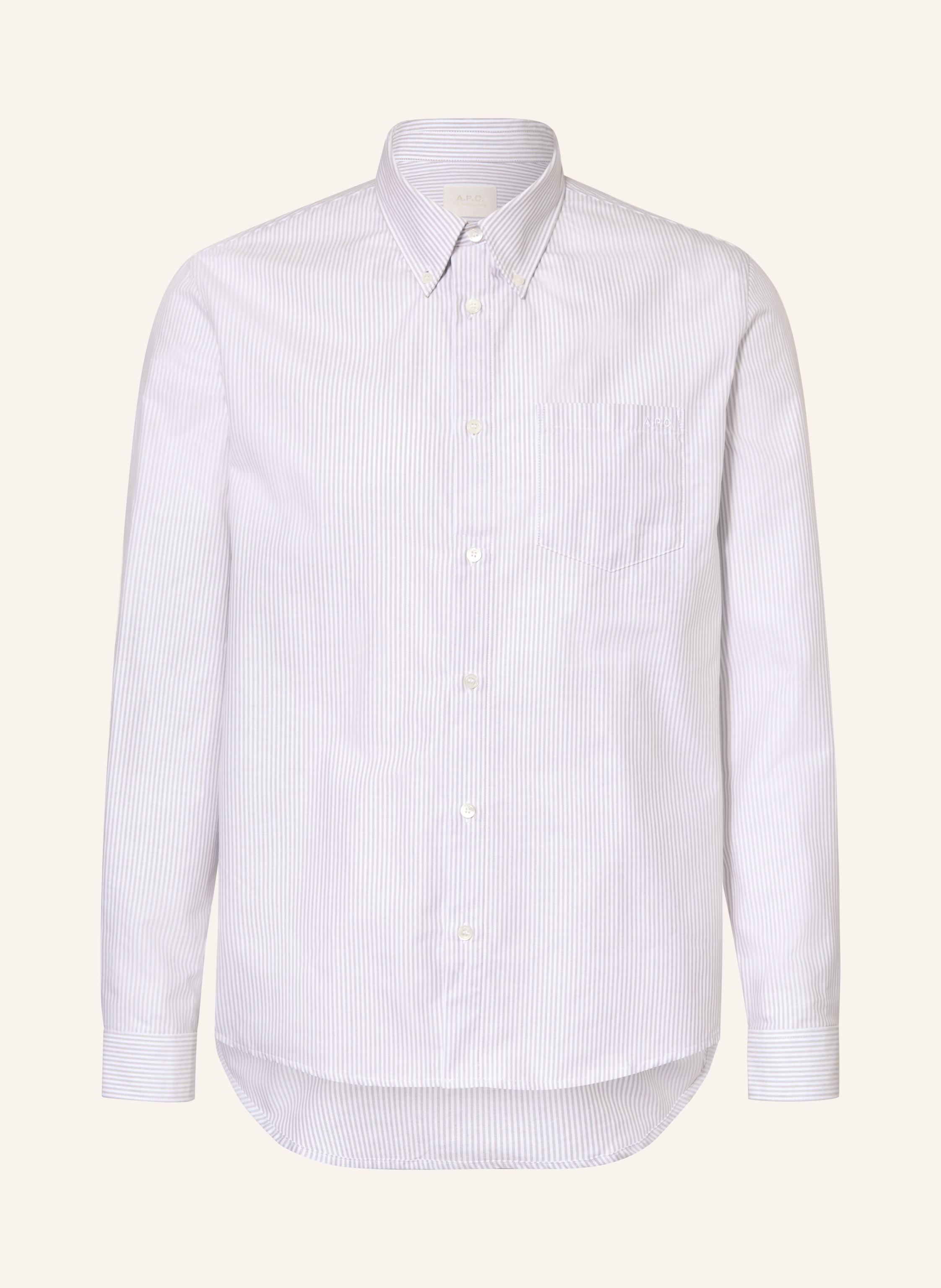 A.P.C. A.P.C. Hemd Chemise Comfort Fit grau in TAUPE / WEISS