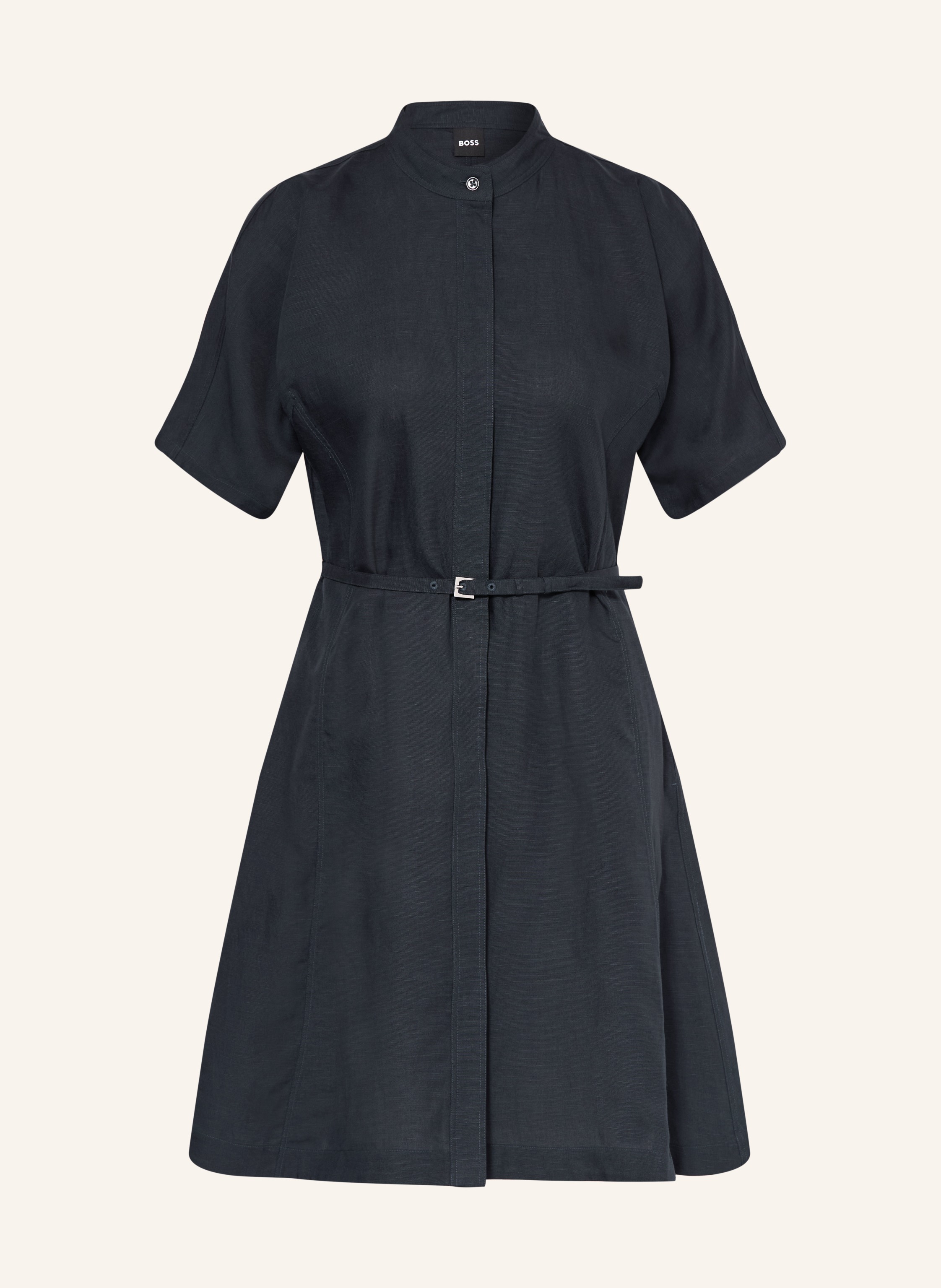 Boss Kleid Dalinia Mit Leinen blau