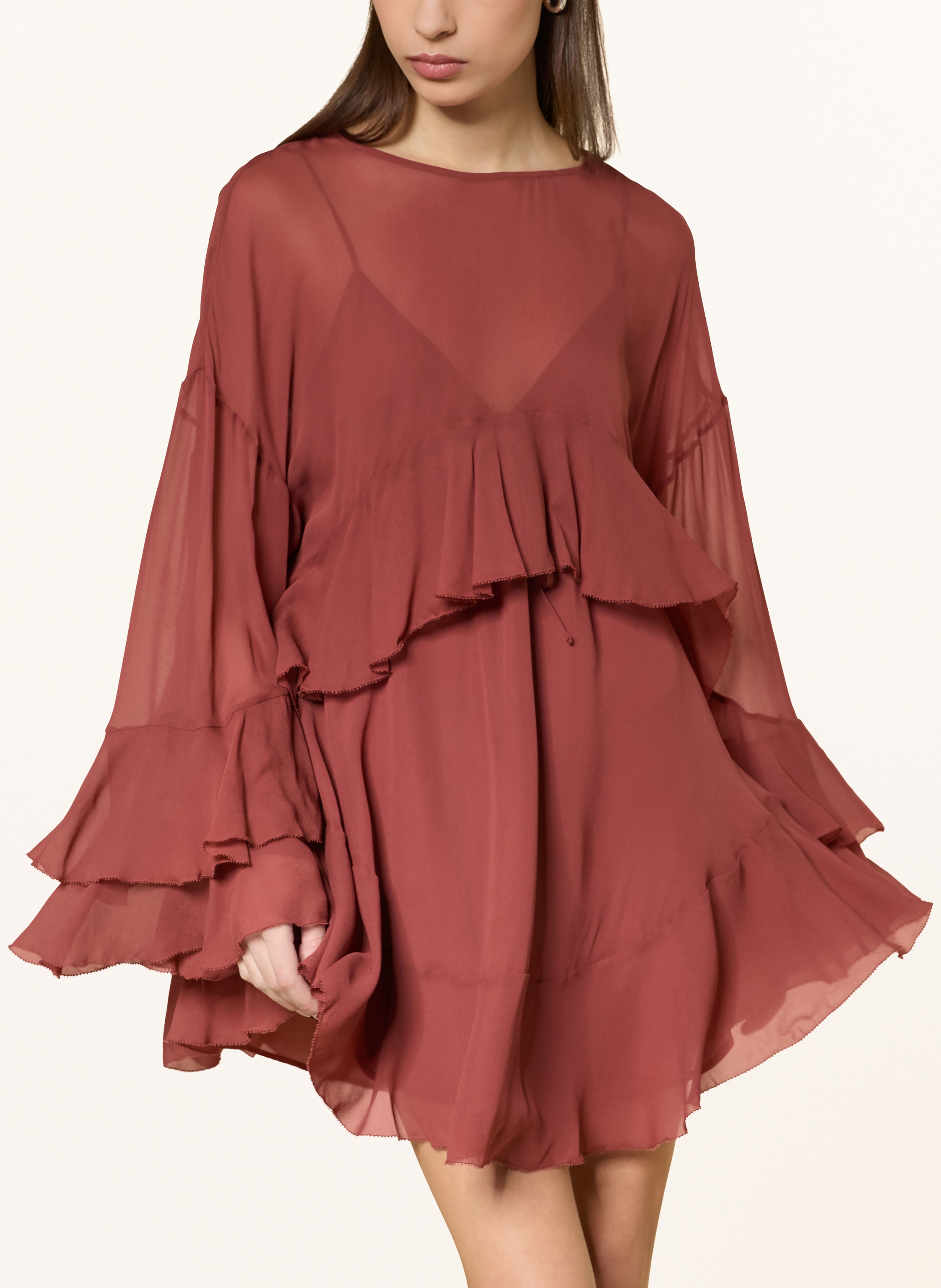 Boss Kleid Dleja Mit Volants rot – Bild 2