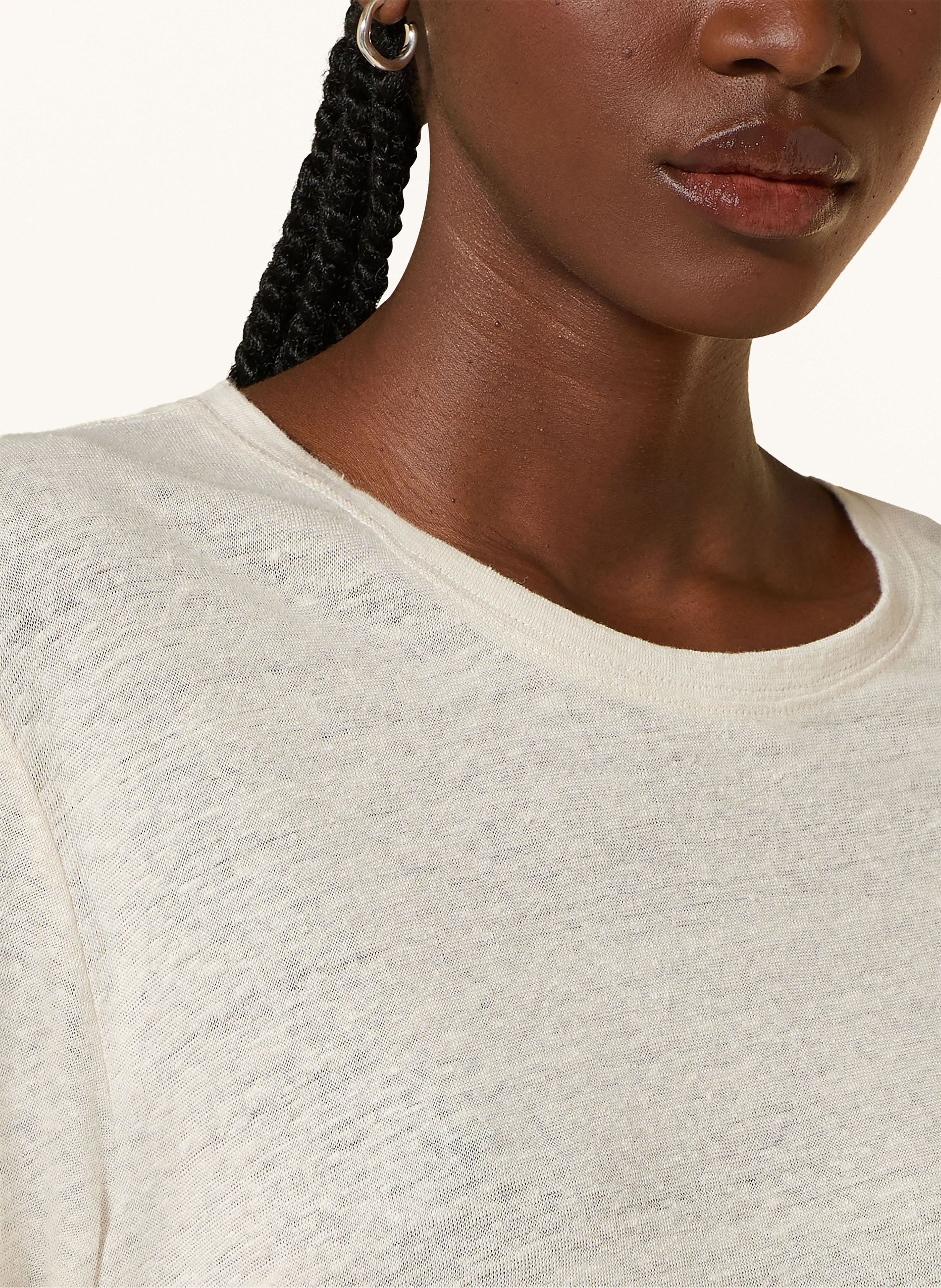 Thumbnail - Boss T-Shirt Emma Aus Leinen weiss