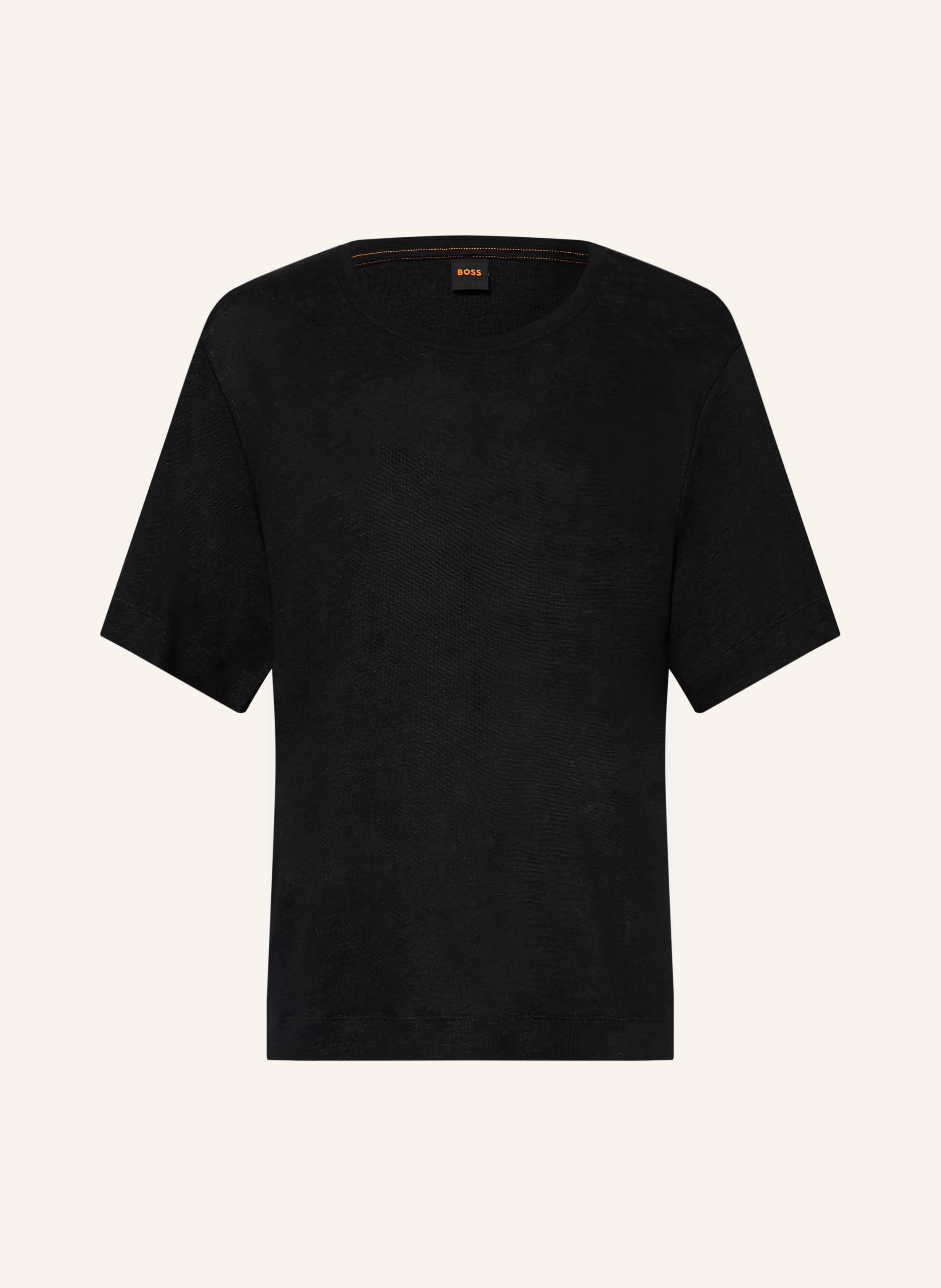 Boss T-Shirt Emma Aus Leinen schwarz