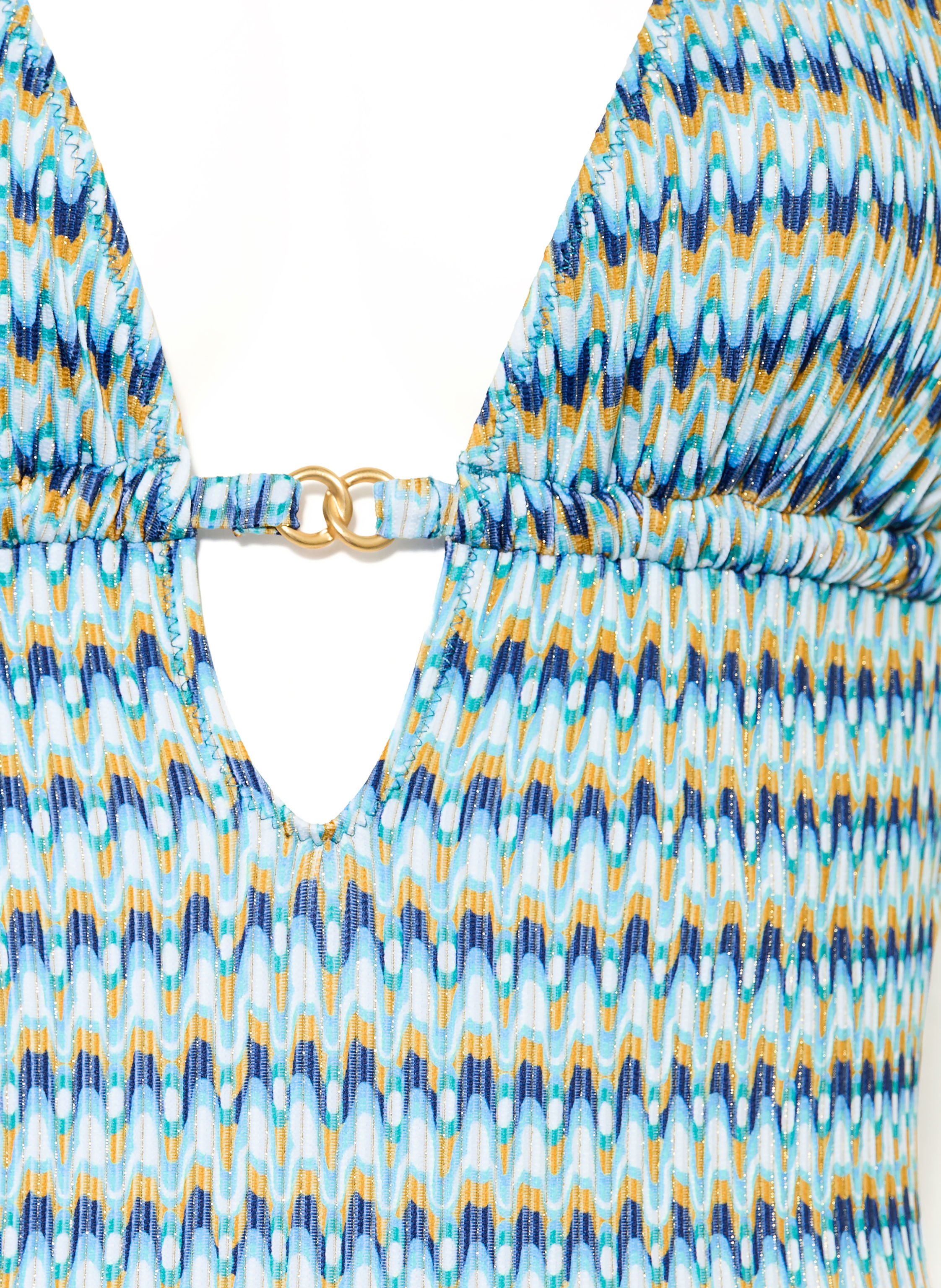 Thumbnail - Banana Moon Couture Neckholder-Badeanzug Mirage Nerea Mit Glitzergarn gruen