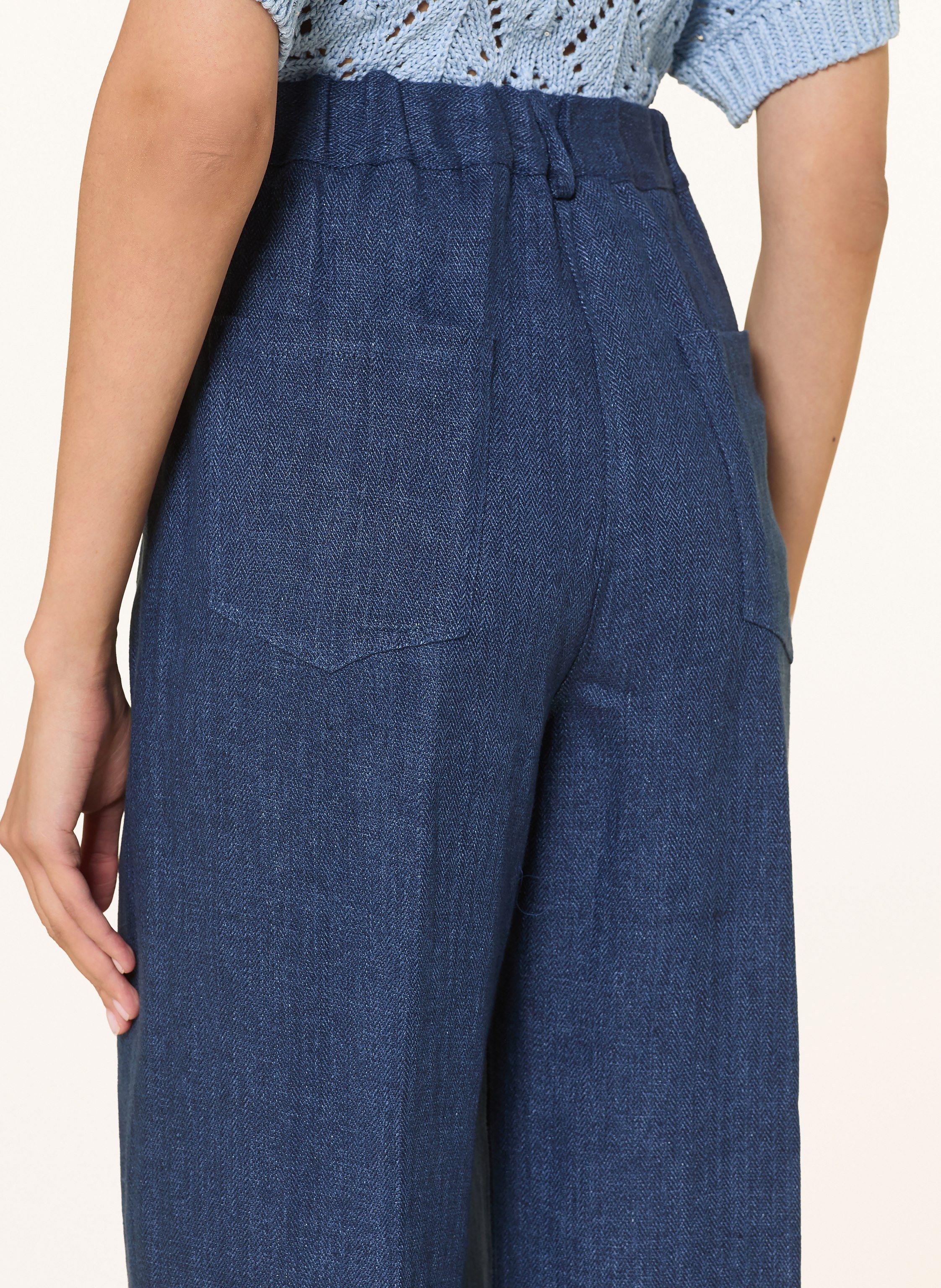 Thumbnail - Antonelli Firenze Marlenehose Aus Leinen blau