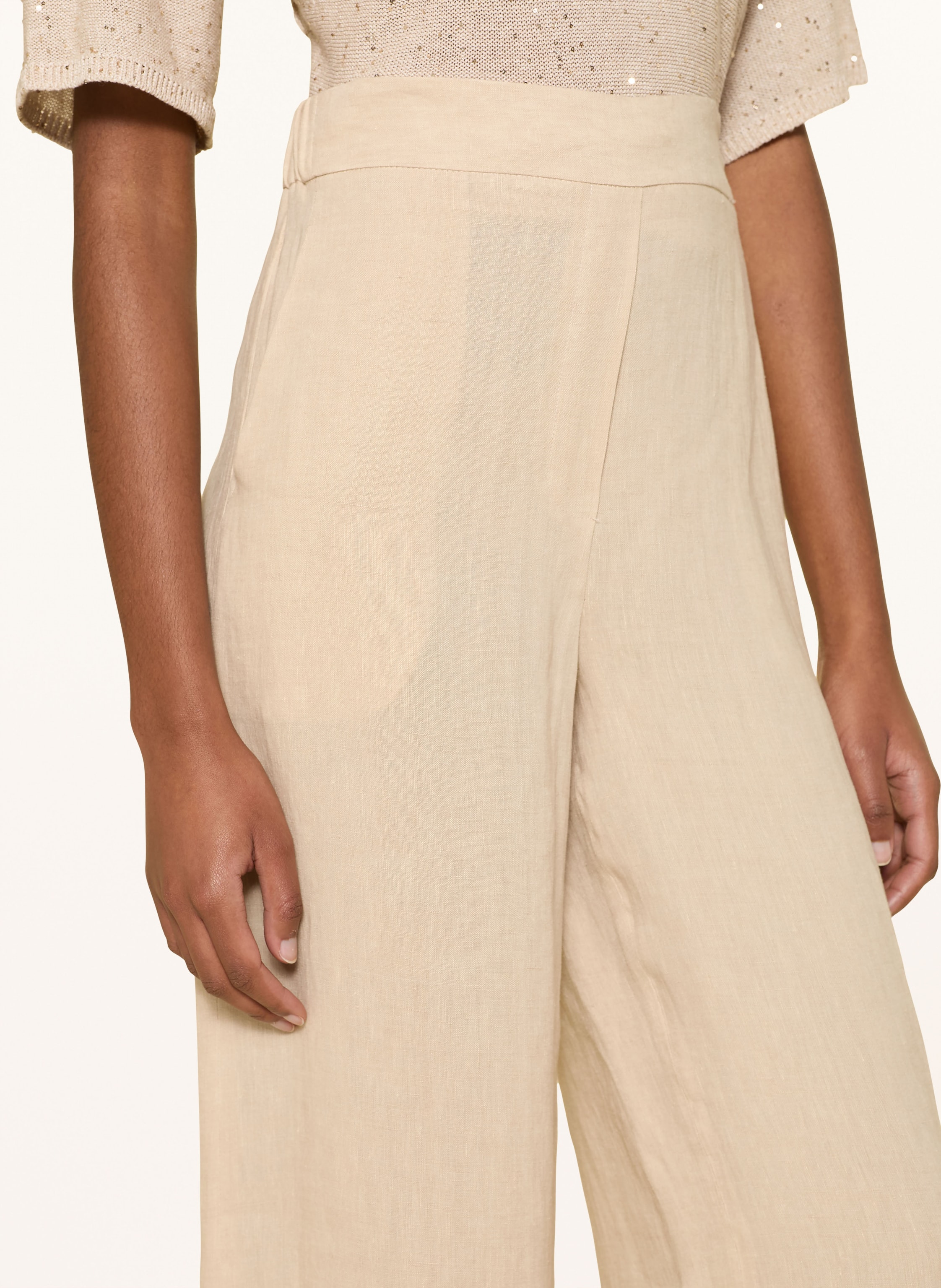 Thumbnail - Antonelli Firenze Leinen-Culotte Mit Fransen beige