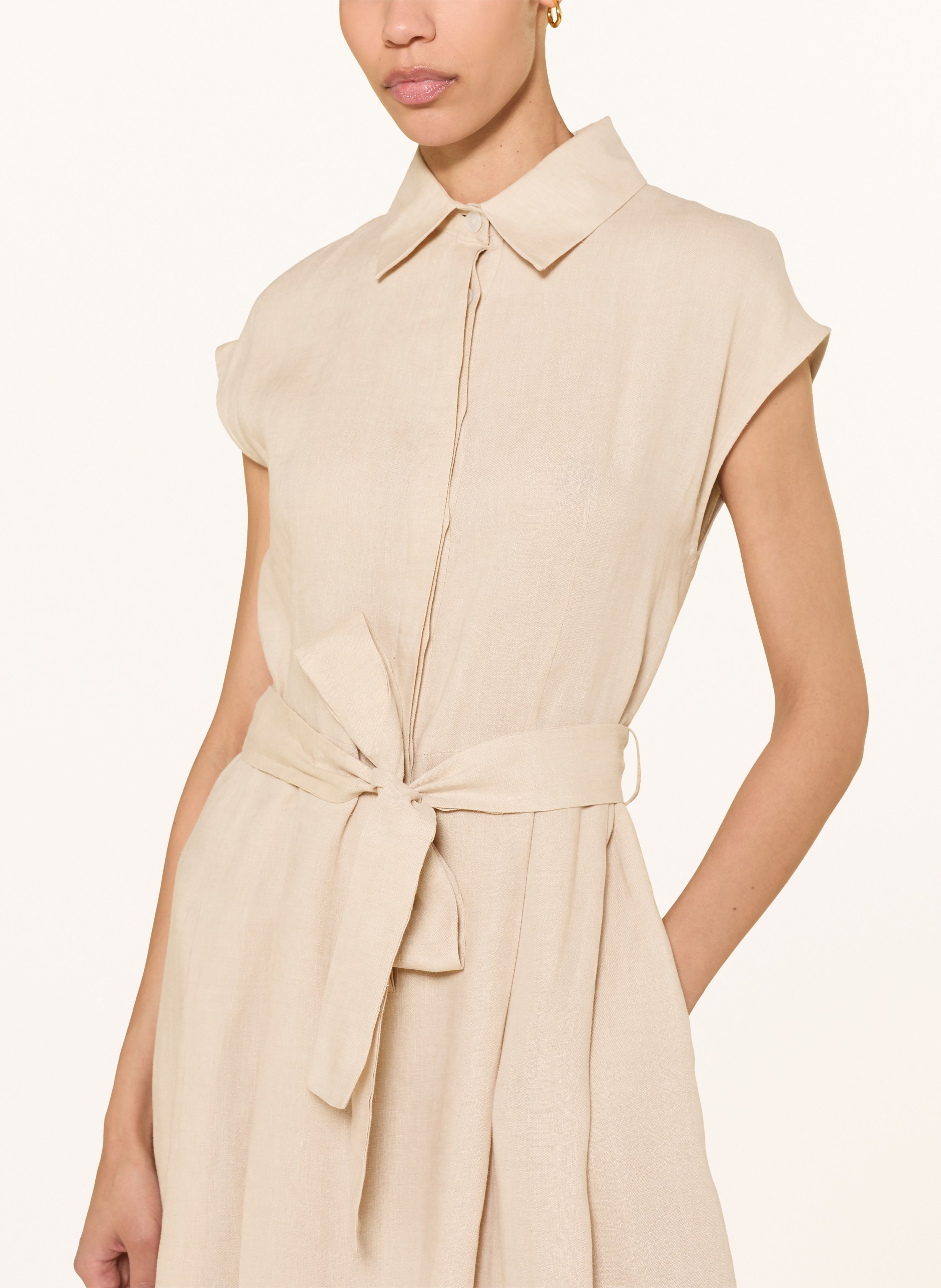 Thumbnail - Antonelli Firenze Hemdblusenkleid Linda Aus Leinen beige