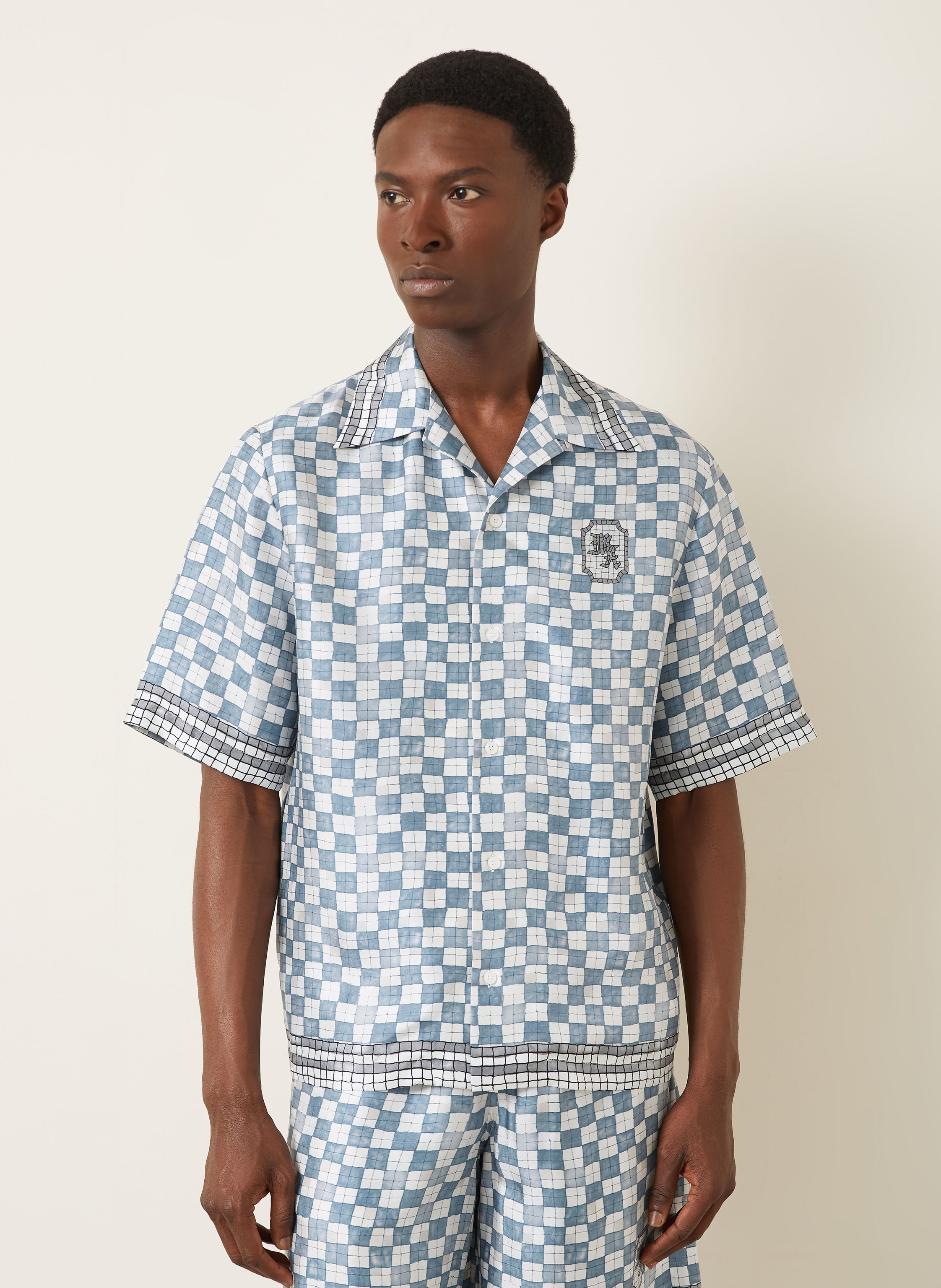 Thumbnail - Amiri Resorthemd Comfort Fit Aus Seide blau