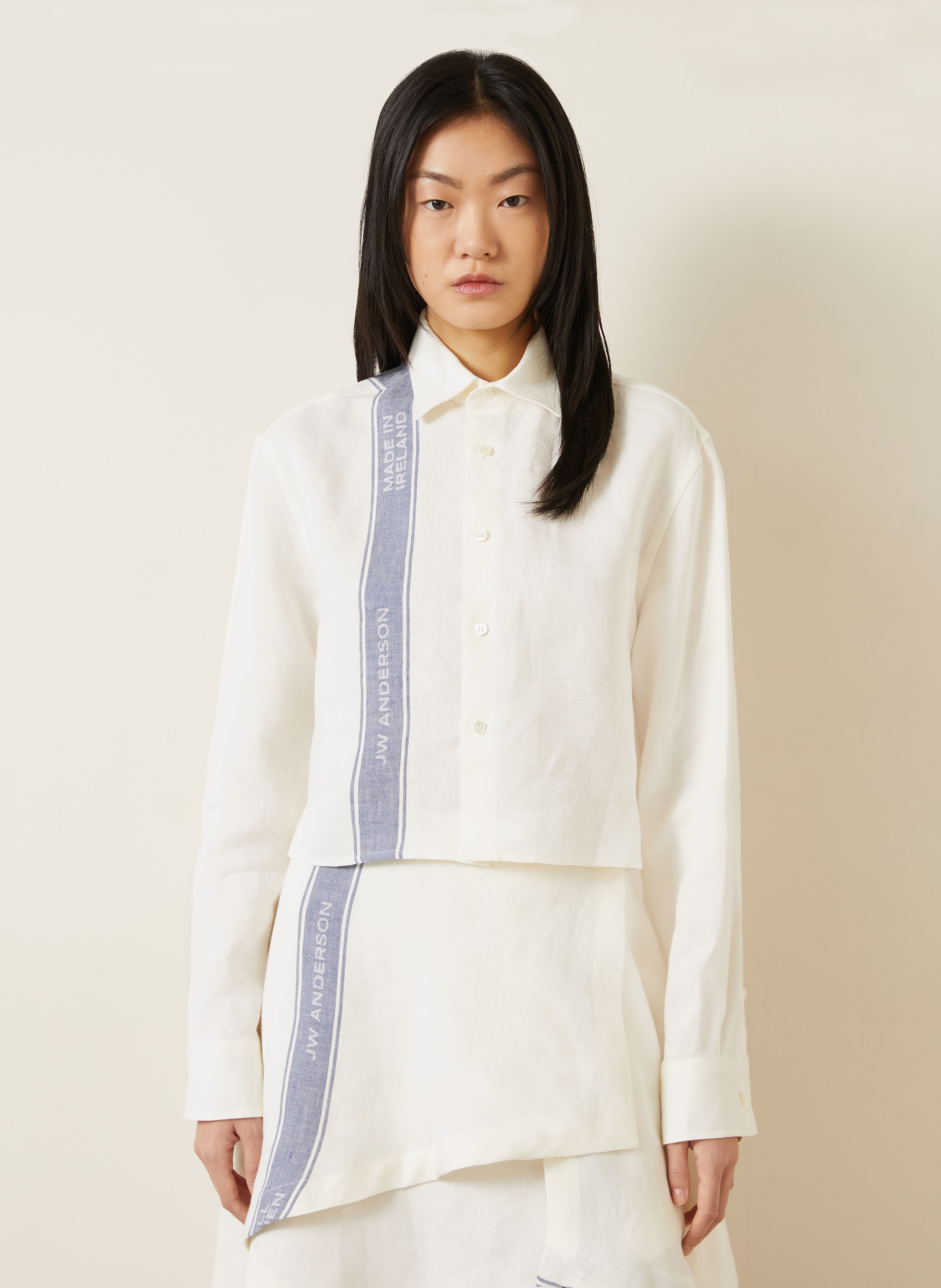 Thumbnail - Jw Anderson Hemdbluse Aus Leinen weiss