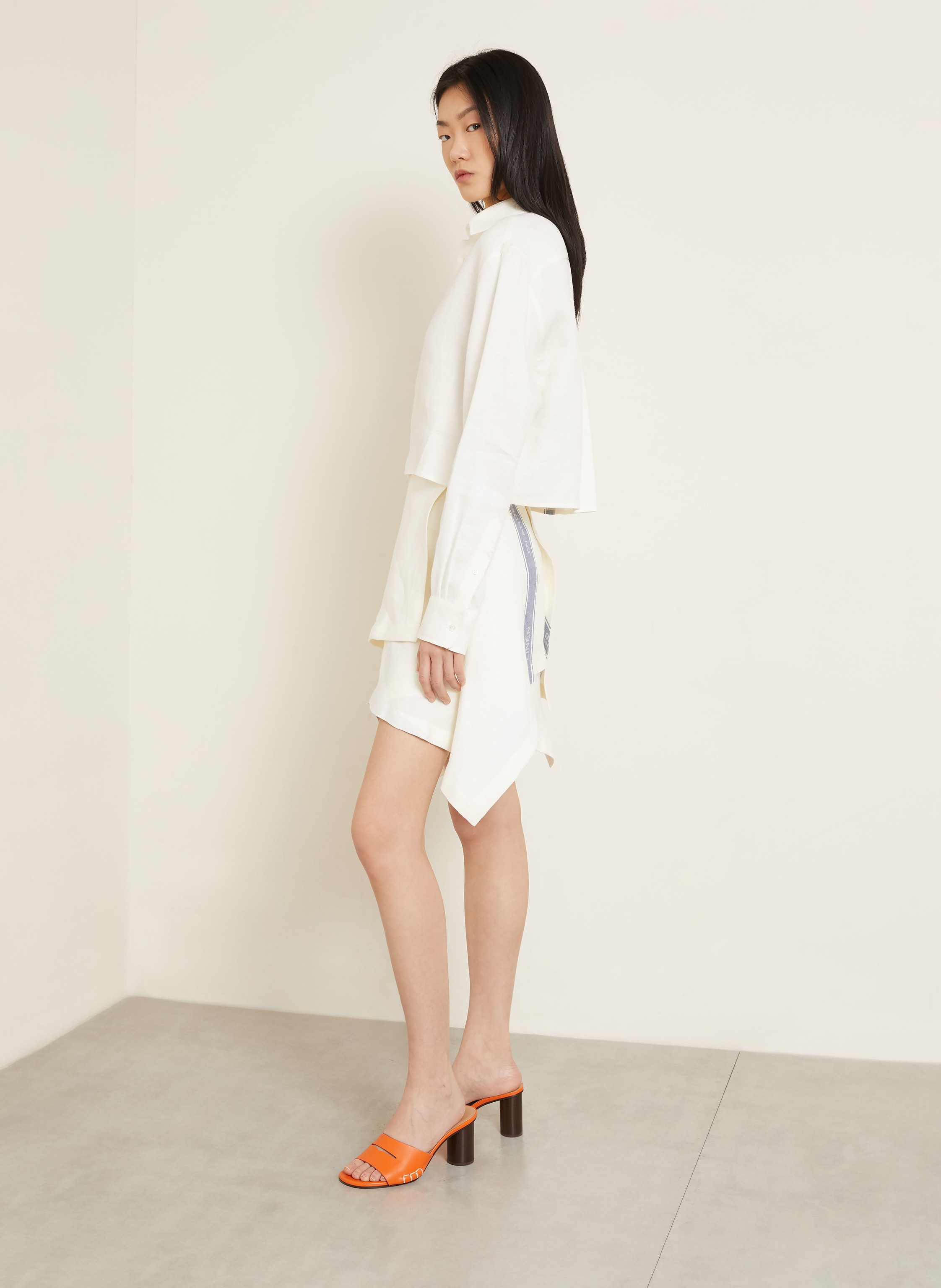 Thumbnail - Jw Anderson Leinenrock In Wickeloptik weiss