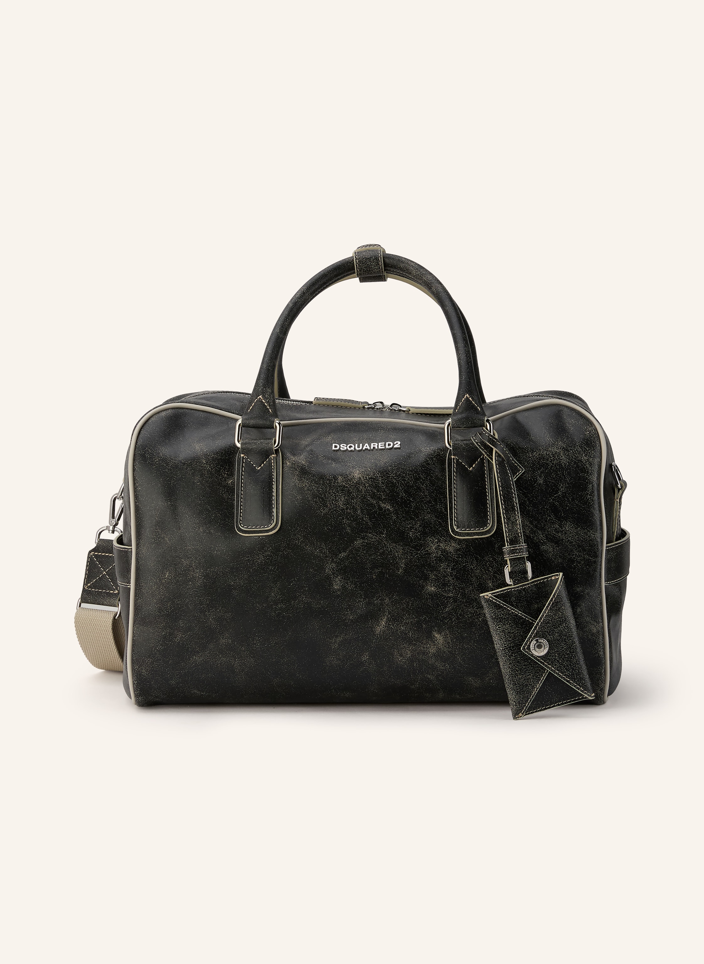 DSQUARED2 dsquared2 Reisetasche schwarz in DUNKELBRAUN / CREME
