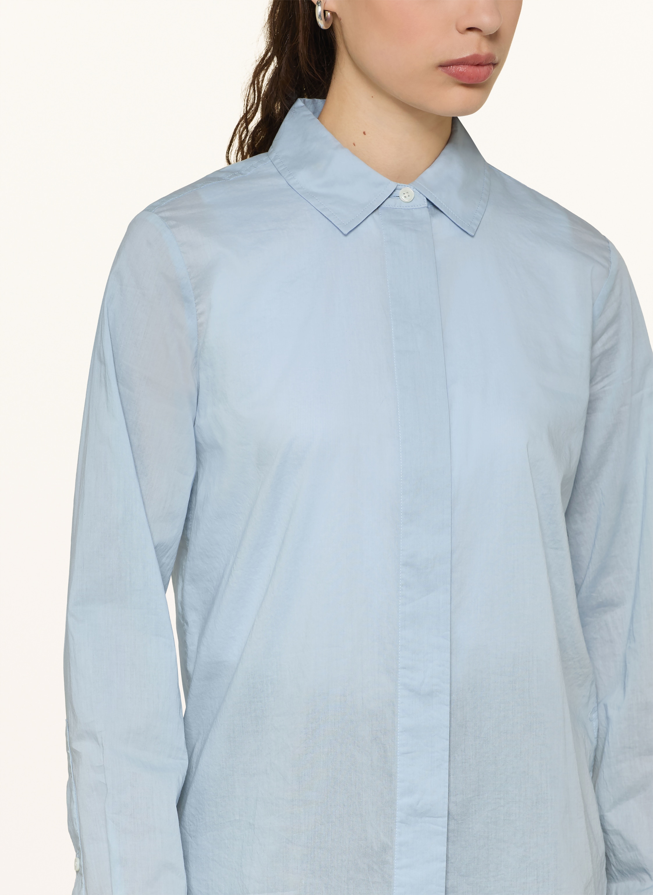 Thumbnail - Closed Oversized-Hemdbluse blau