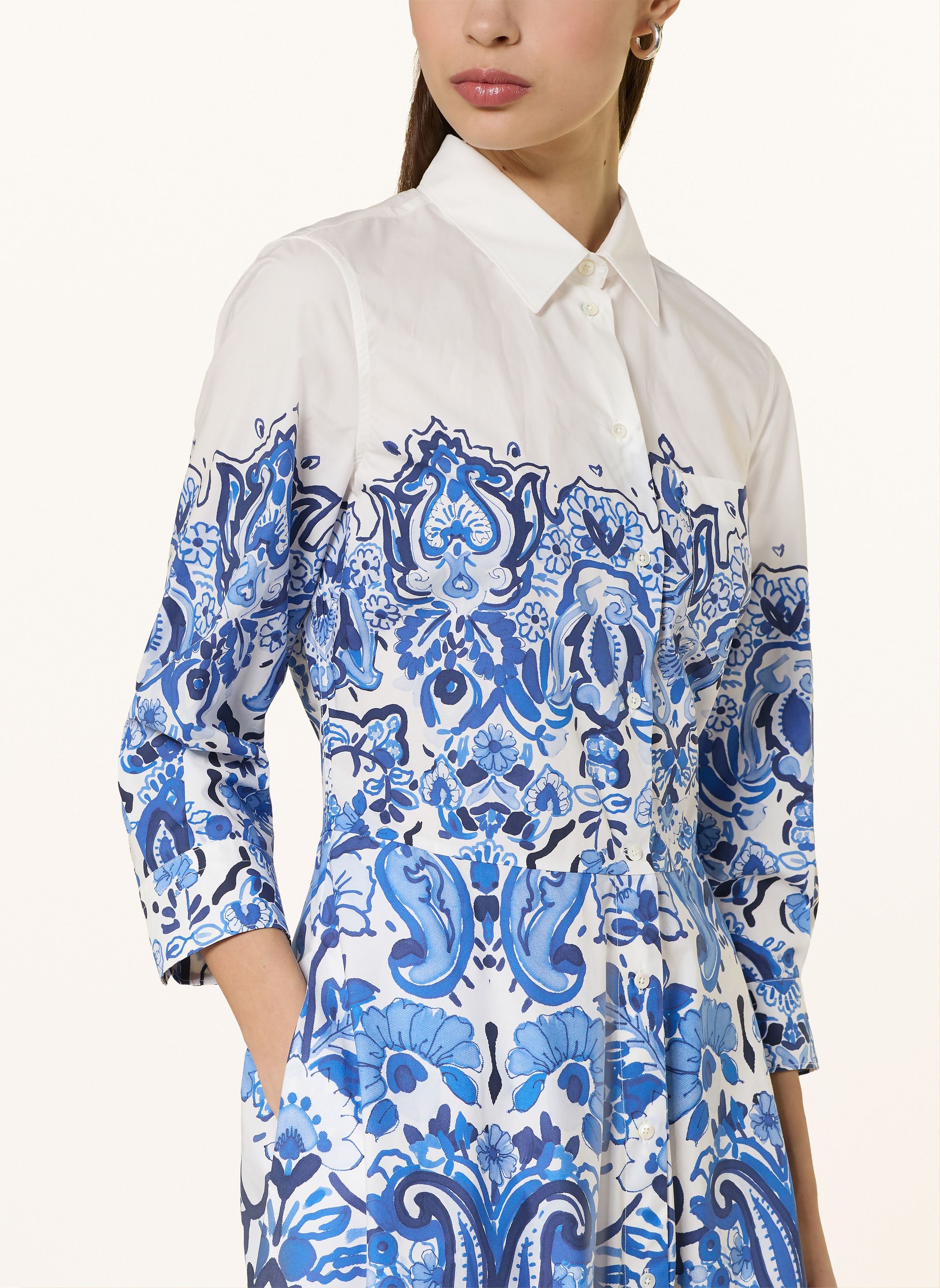 Thumbnail - Sara Roka Hemdblusenkleid Nydia Mit 3/4-Arm weiss