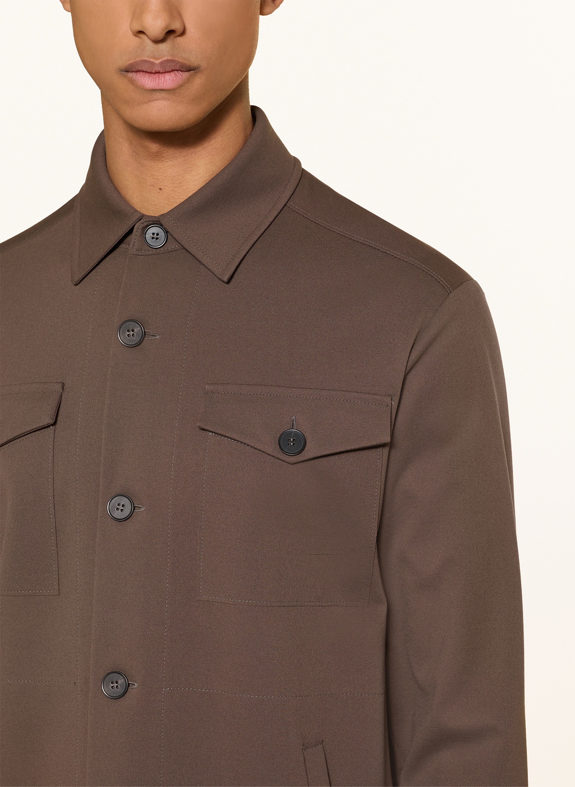 Thumbnail - Harris Wharf London Jersey-Overjacket beige