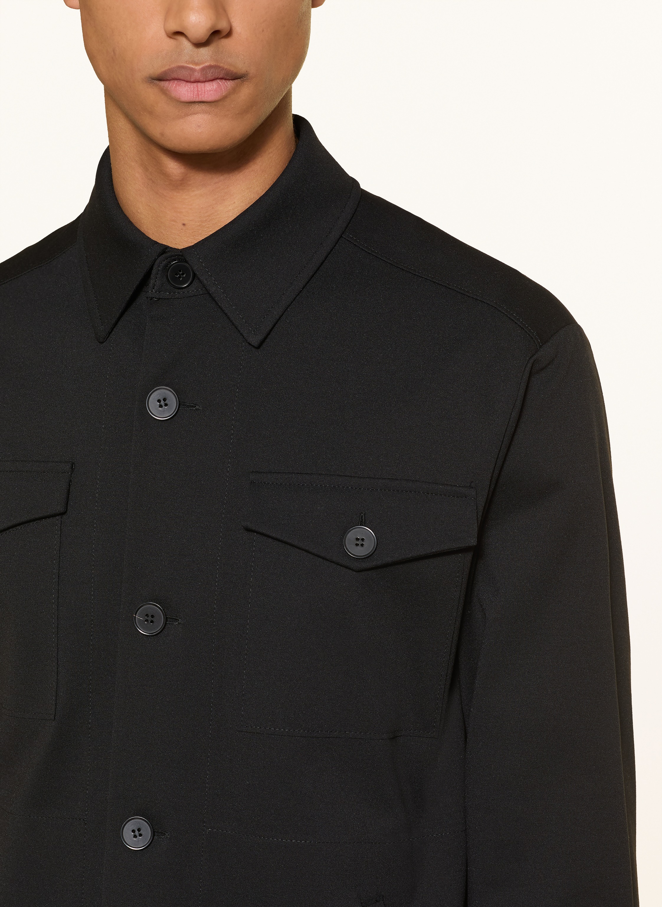 Thumbnail - Harris Wharf London Jersey-Overjacket schwarz