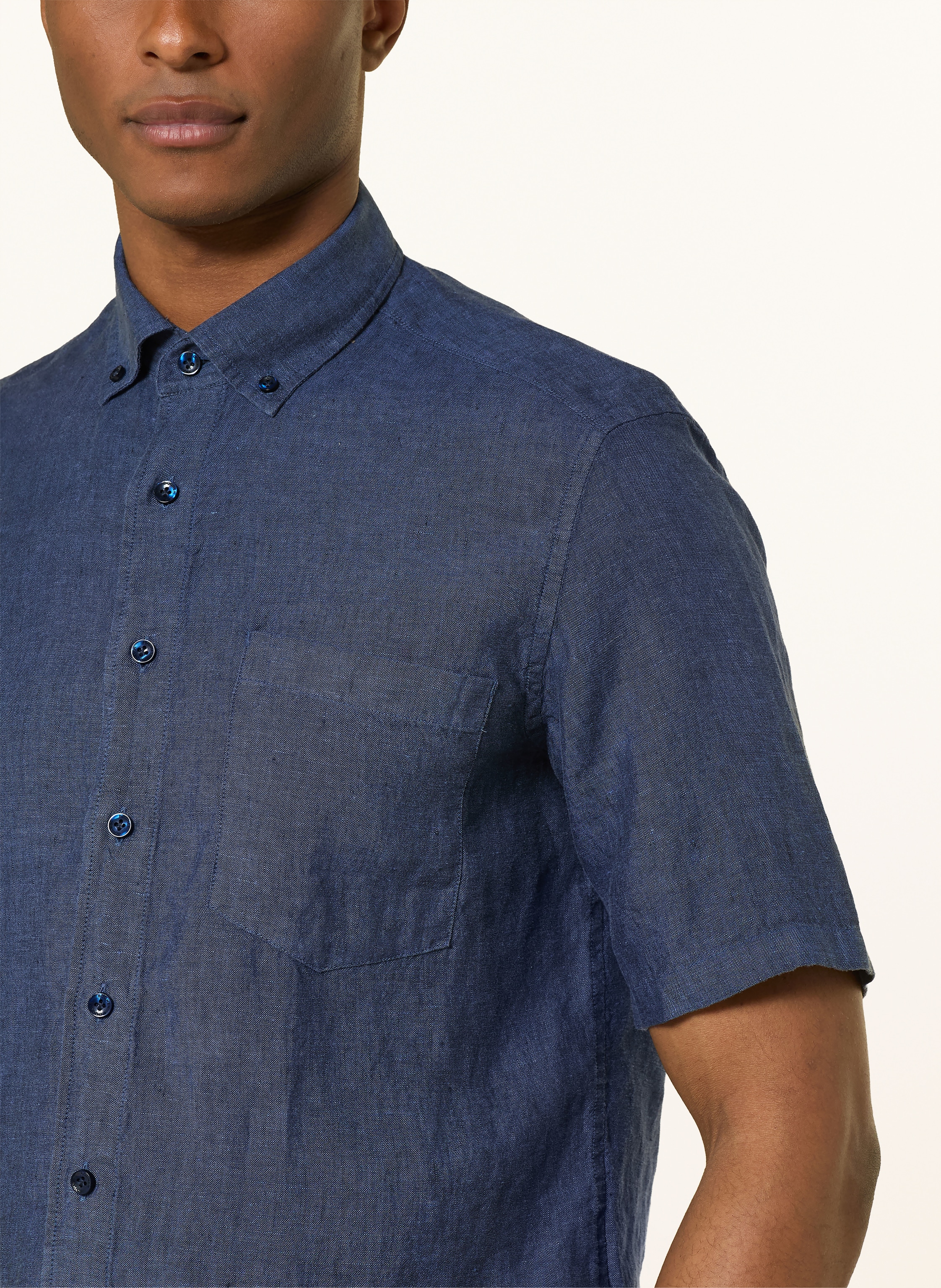 Thumbnail - Bogner Kurzarm-Hemd Lykos-5 Comfort Fit Aus Leinen blau