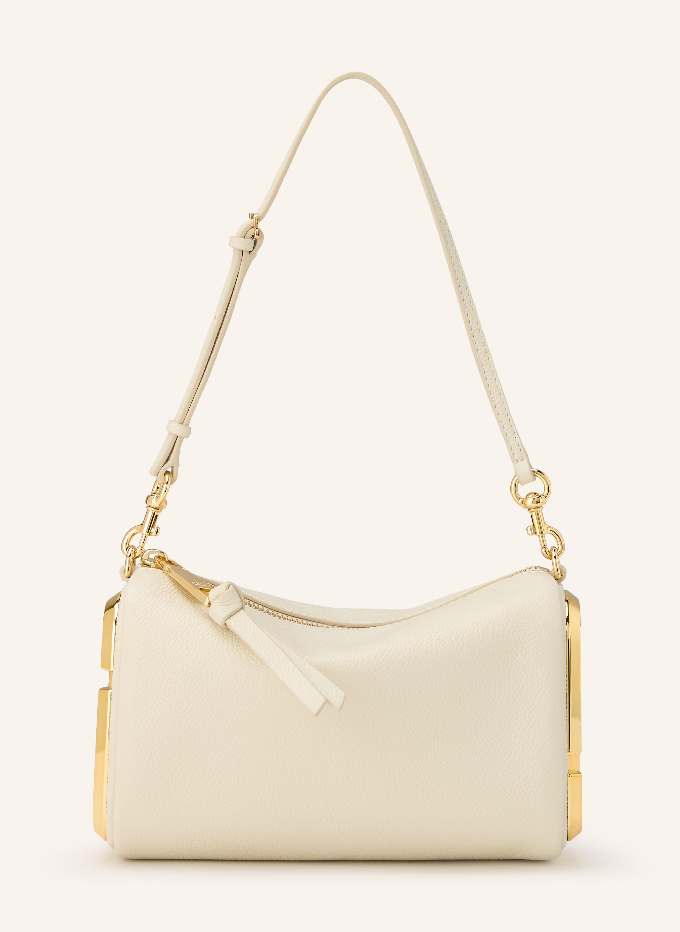 Marc Jacobs Abnehmbarer Schulterriemen. Längenverstellbarer Schulterriemen. Reißverschluss. Innen ein Hauptfach. Label-Details. Genarbtes Leder. Bicolor-Design in creme / gold