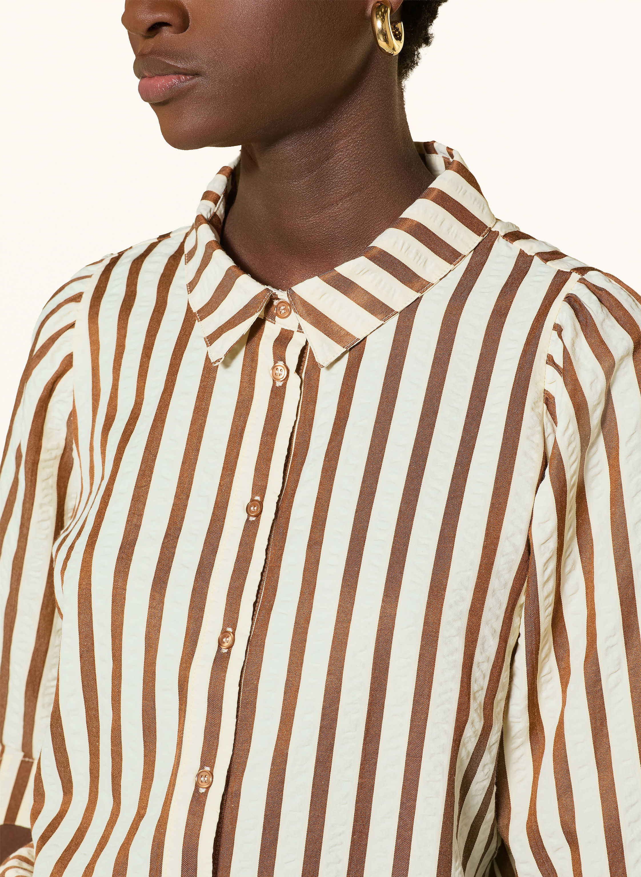 Thumbnail - Lollys Laundry Hemdbluse Bonoll Mit 3/4-Arm braun