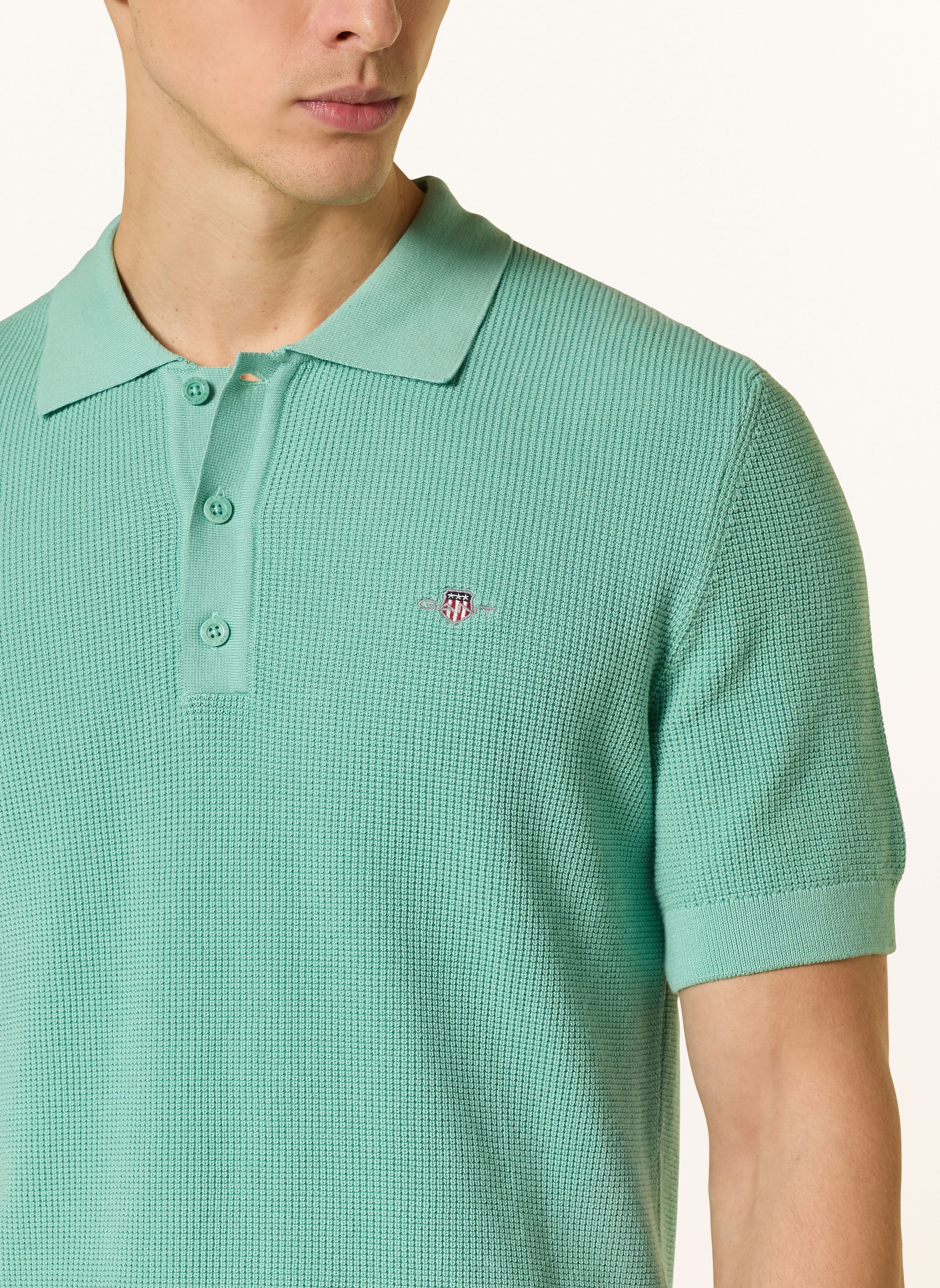 Thumbnail - Gant Strick-Poloshirt blau