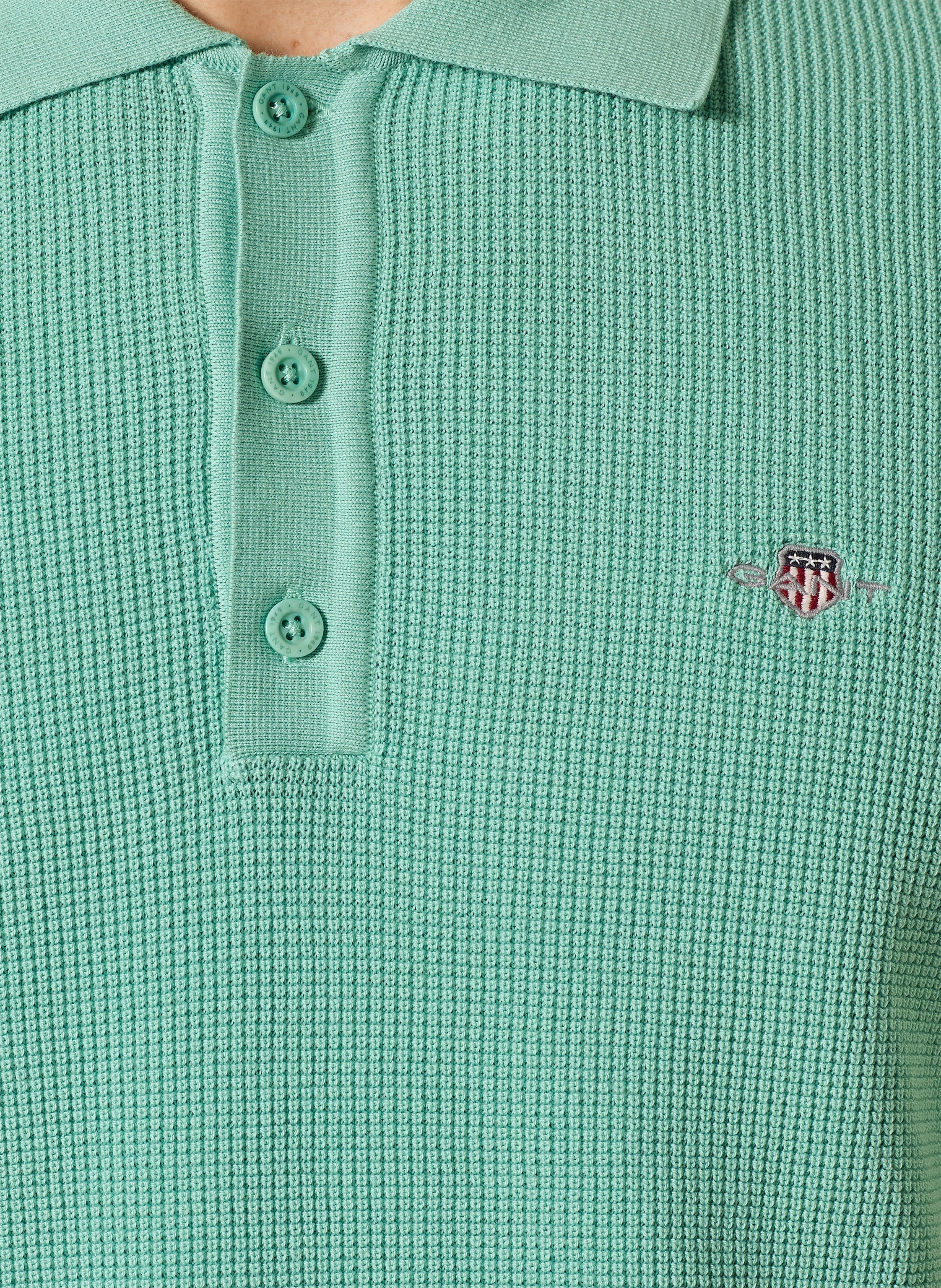 Thumbnail - Gant Strick-Poloshirt blau