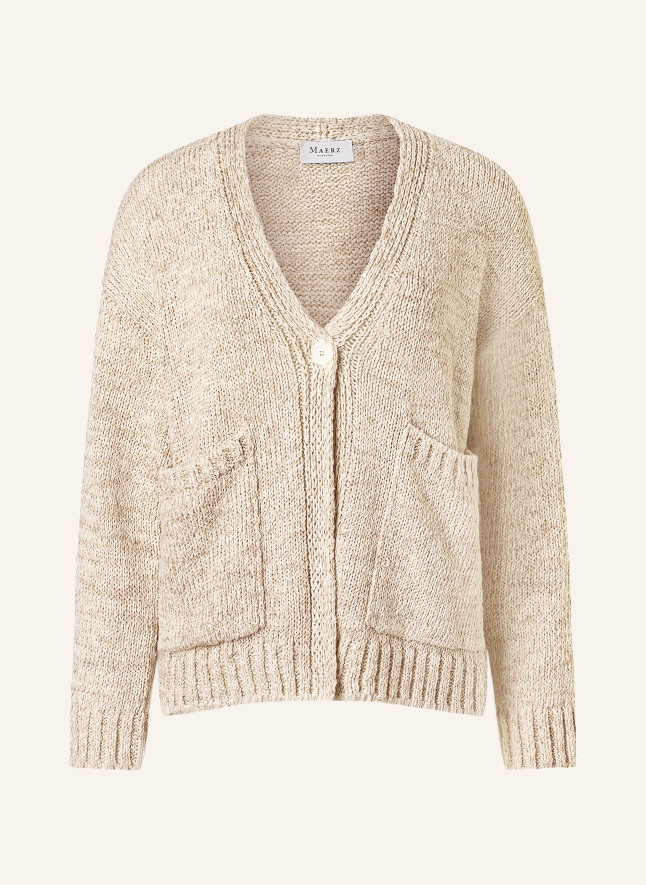 Maerz Muenchen Strickjacke Mit Leinen weiss