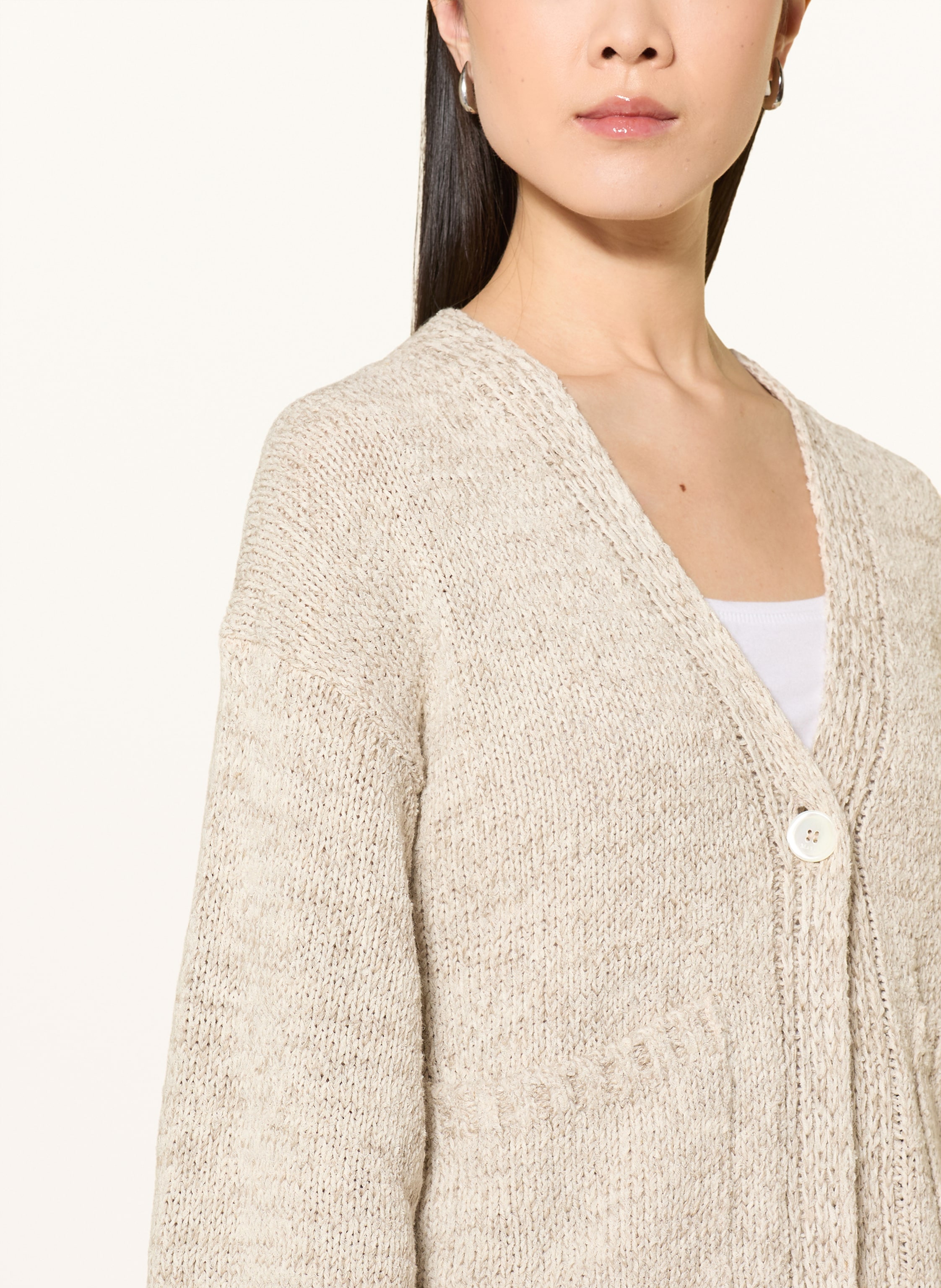 Thumbnail - Maerz Muenchen Strickjacke Mit Leinen weiss