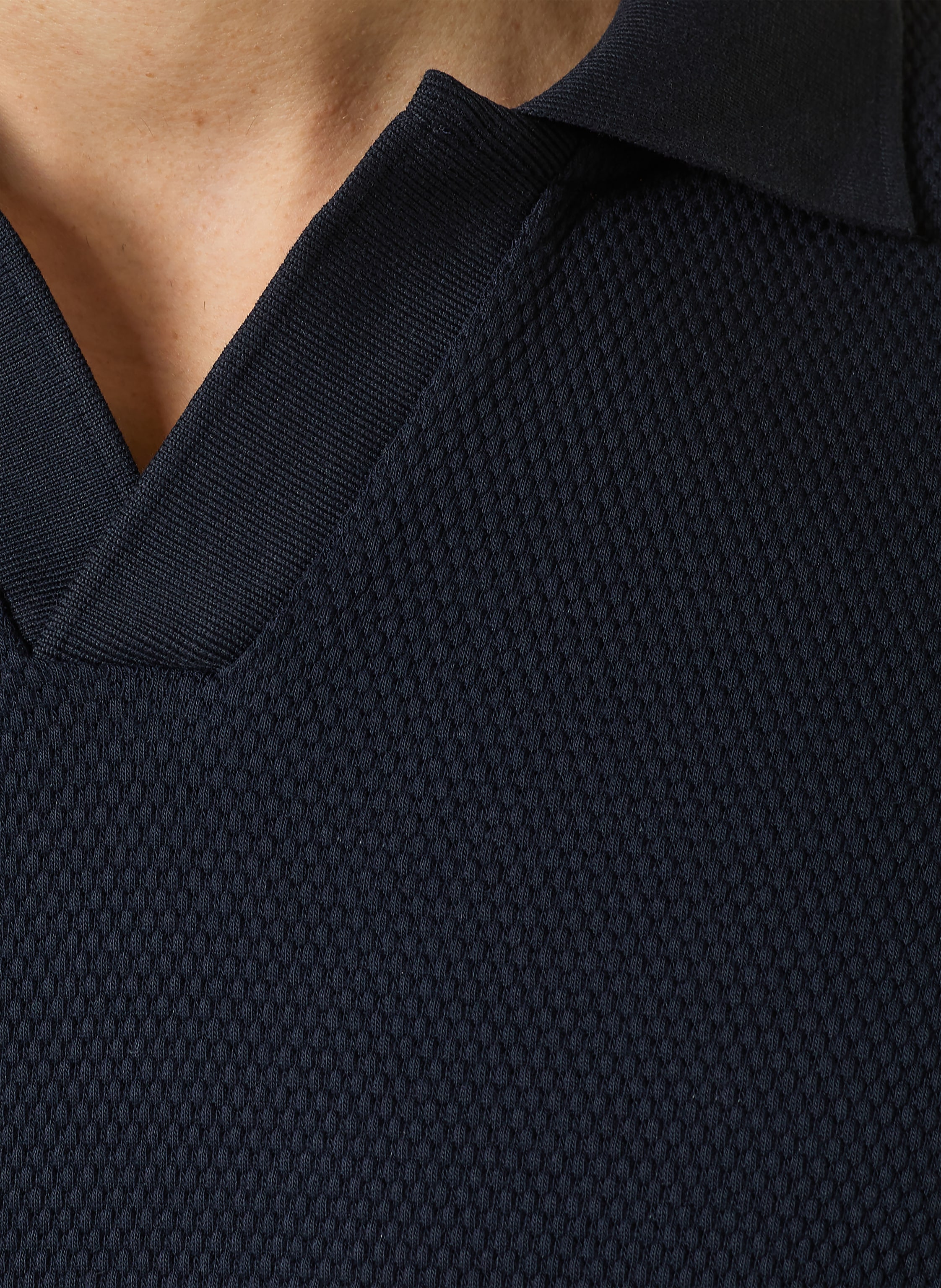 Thumbnail - Eton Piqué-Poloshirt blau