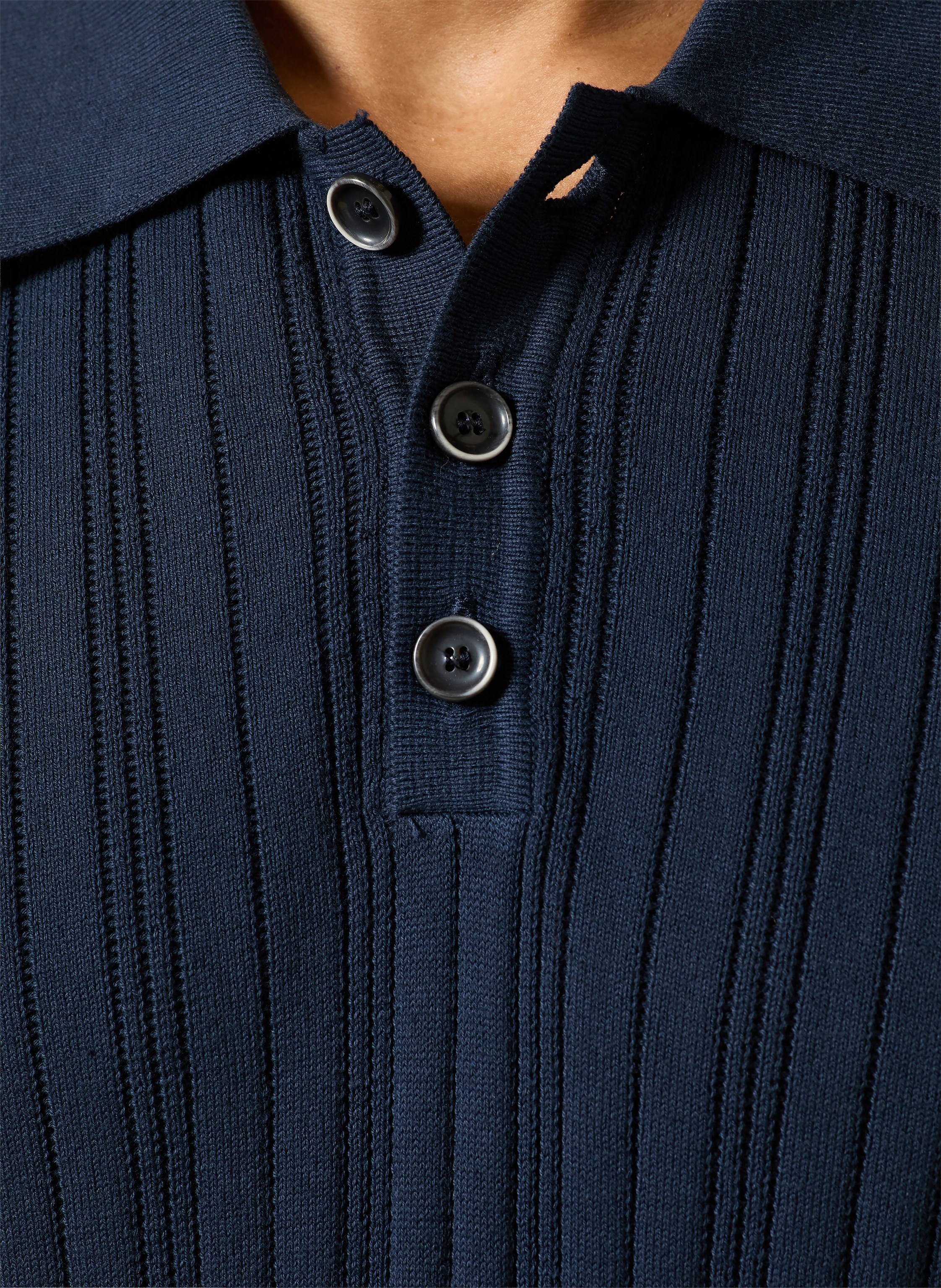 Thumbnail - Baldessarini Strick-Poloshirt blau