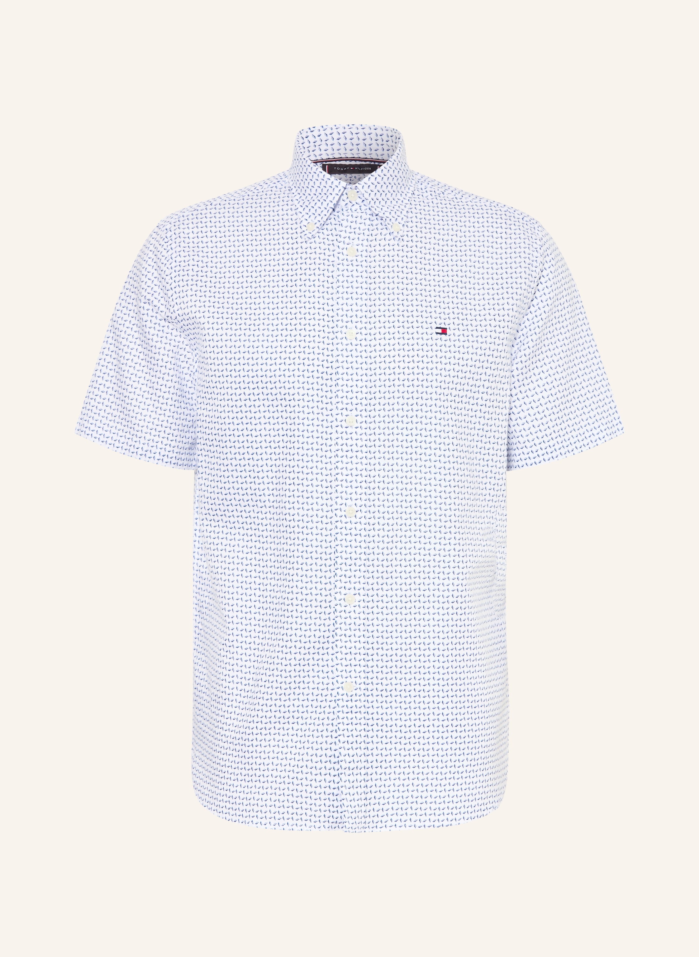 Tommy Hilfiger Kurzarm-Hemd Regular Fit Mit Leinen weiss
