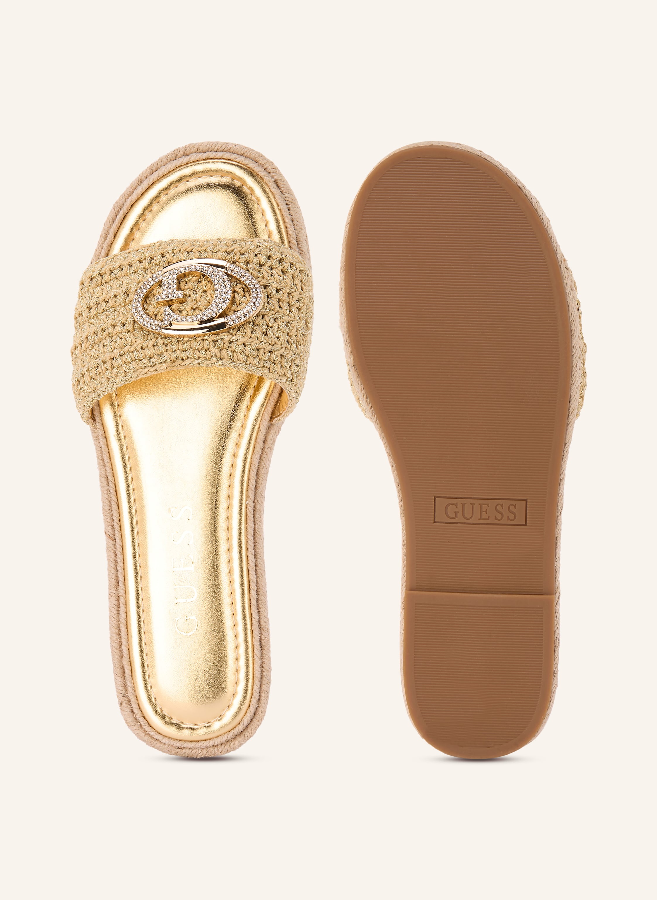 Thumbnail - Guess Pantoletten Kaylis Mit Schmucksteinen gold