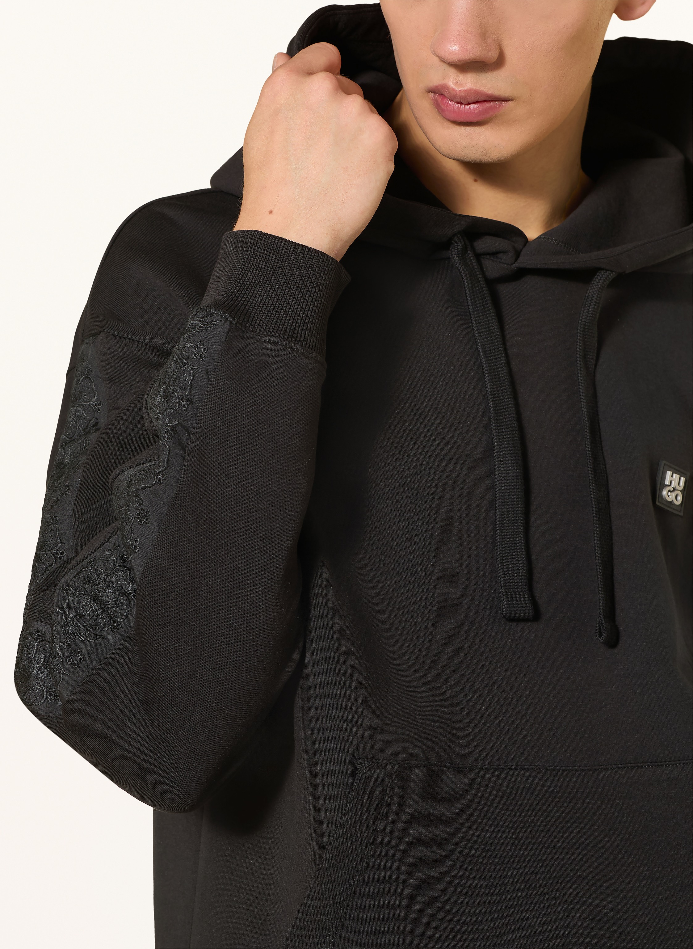 Thumbnail - Hugo Hoodie Dros Mit Galonstreifen schwarz