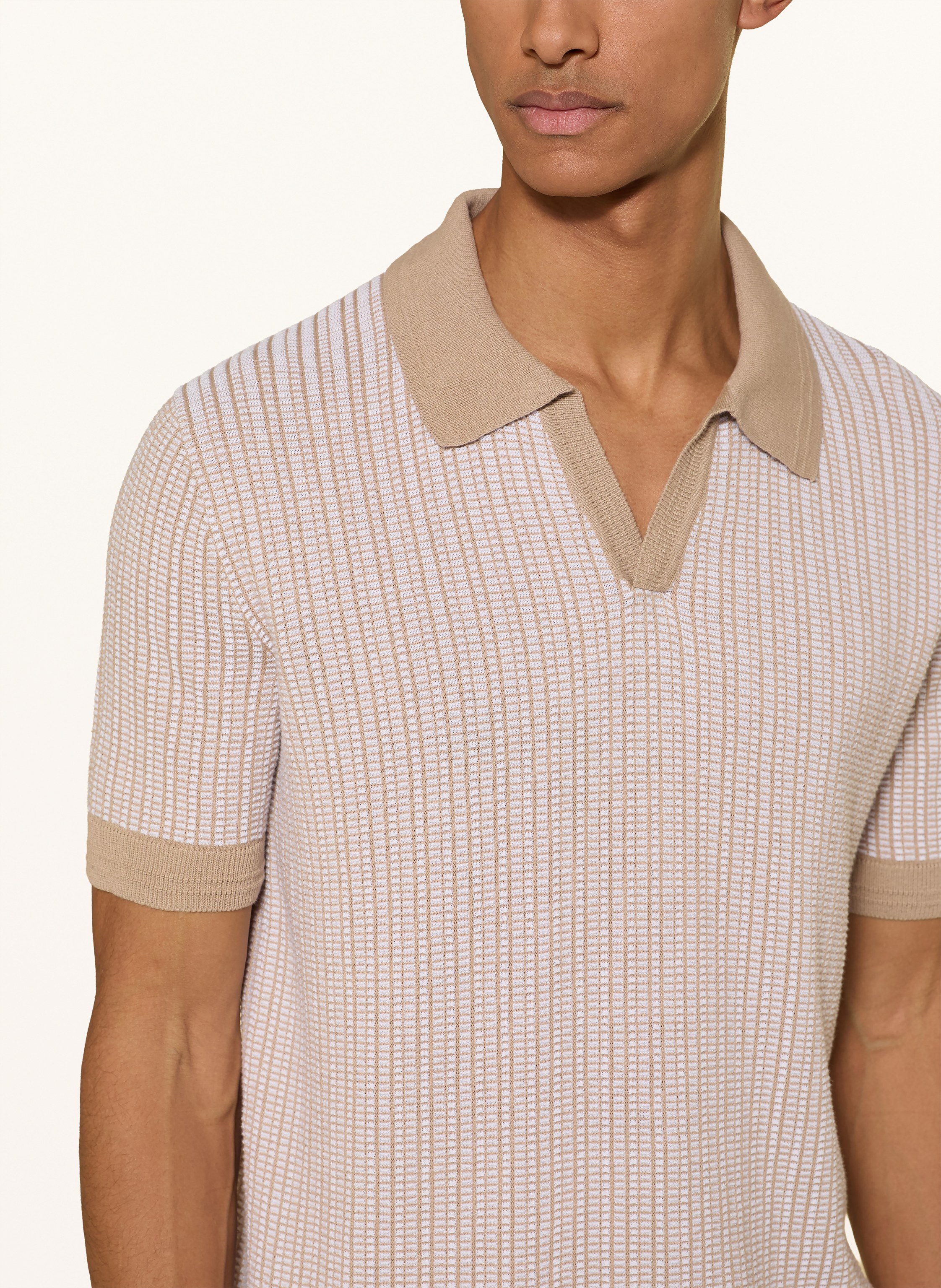 Thumbnail - Hugo Strick-Poloshirt Seeroy beige