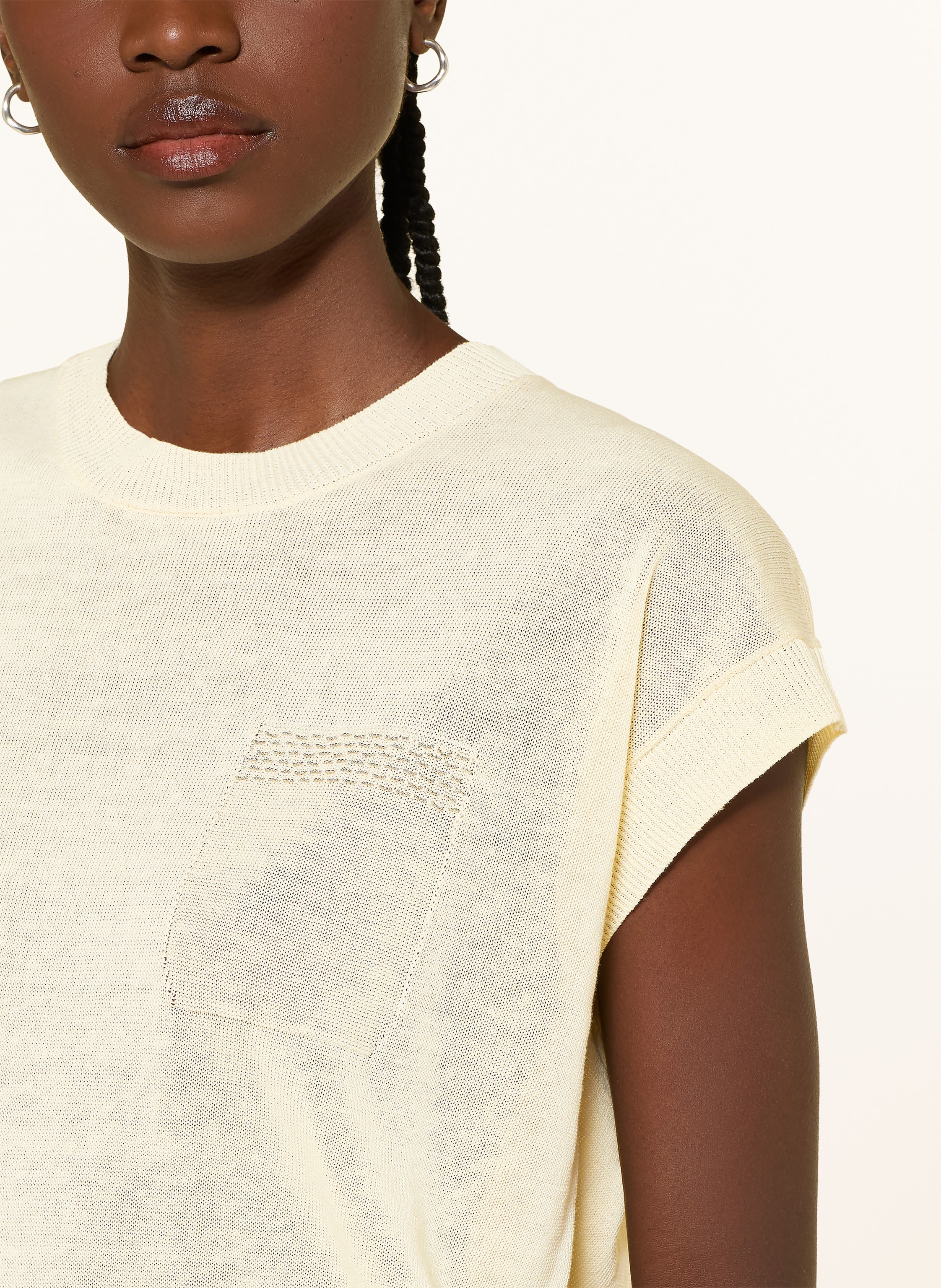 Thumbnail - Peserico Strickshirt Mit Leinen Und Schmuckperlen gelb