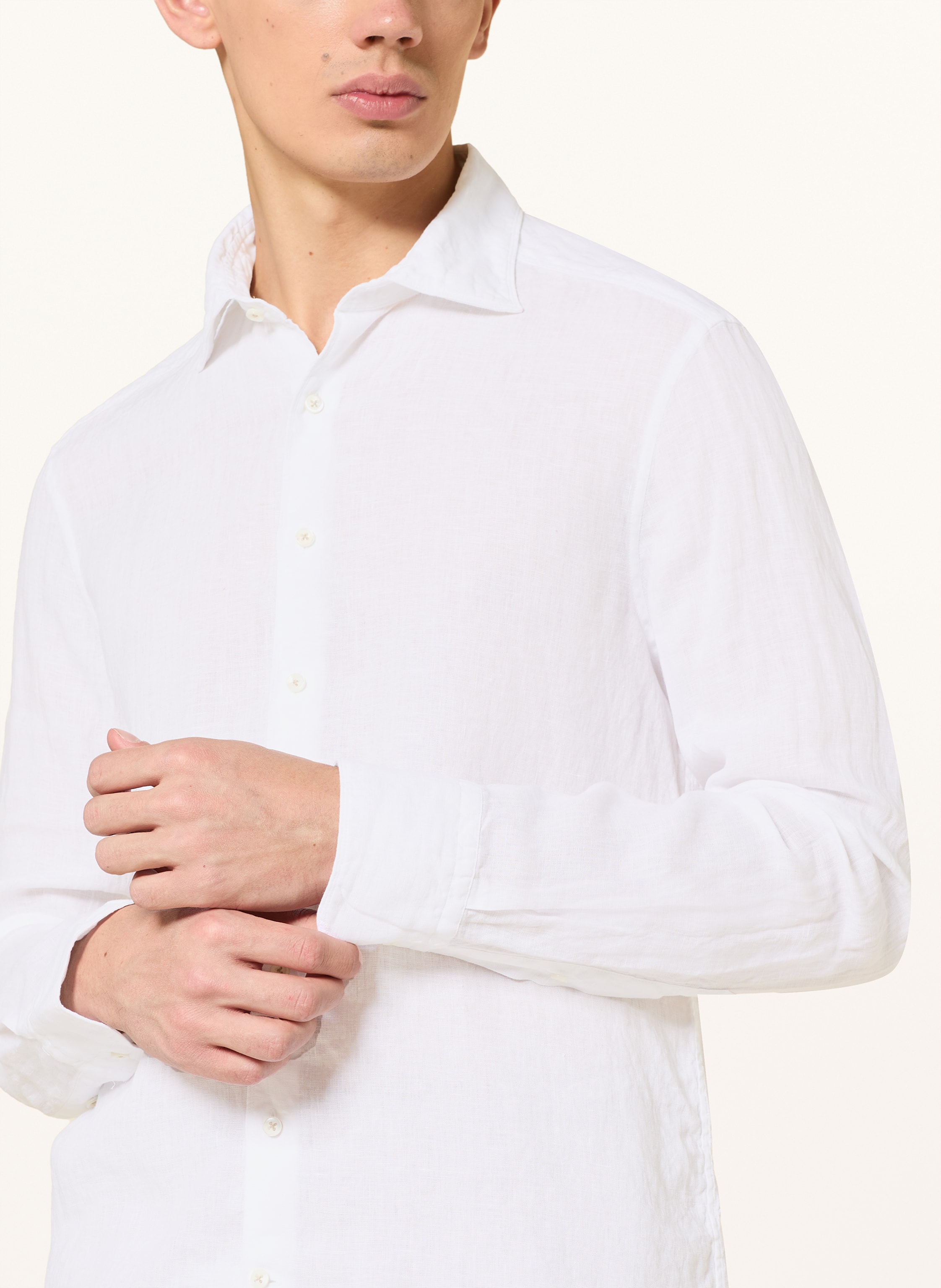 Thumbnail - Stenströms Leinenhemd Slimline Fit weiss