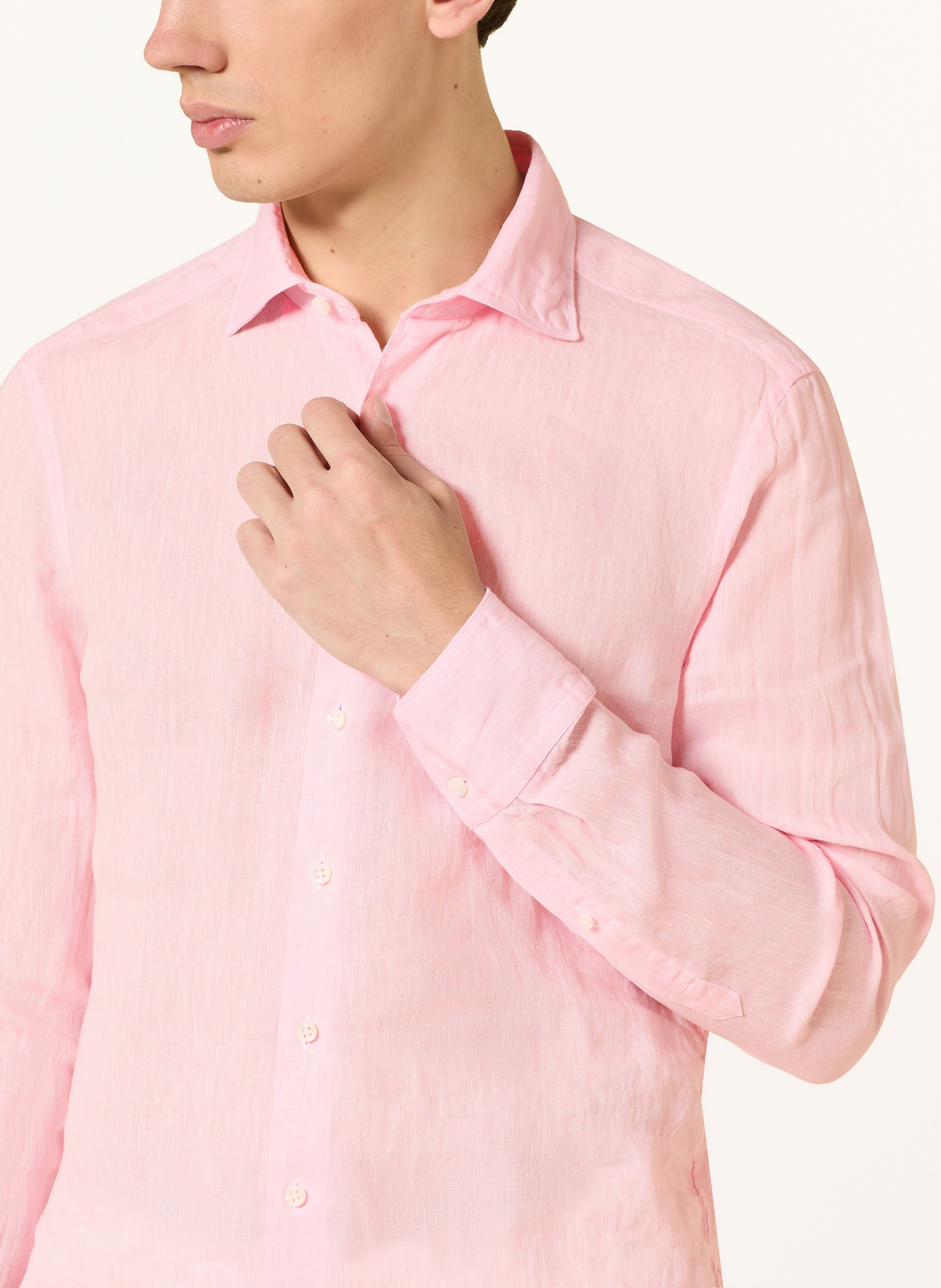 Thumbnail - Stenströms Leinenhemd Slimline Fit rosa