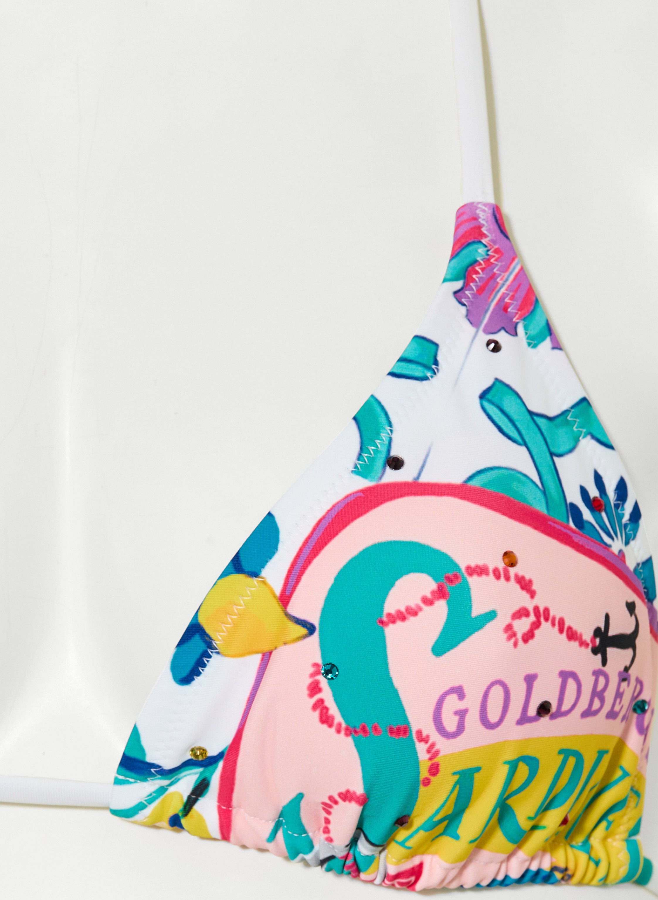 Thumbnail - Goldbergh Triangel-Bikini-Top Caprella Mit Schmucksteinen weiss