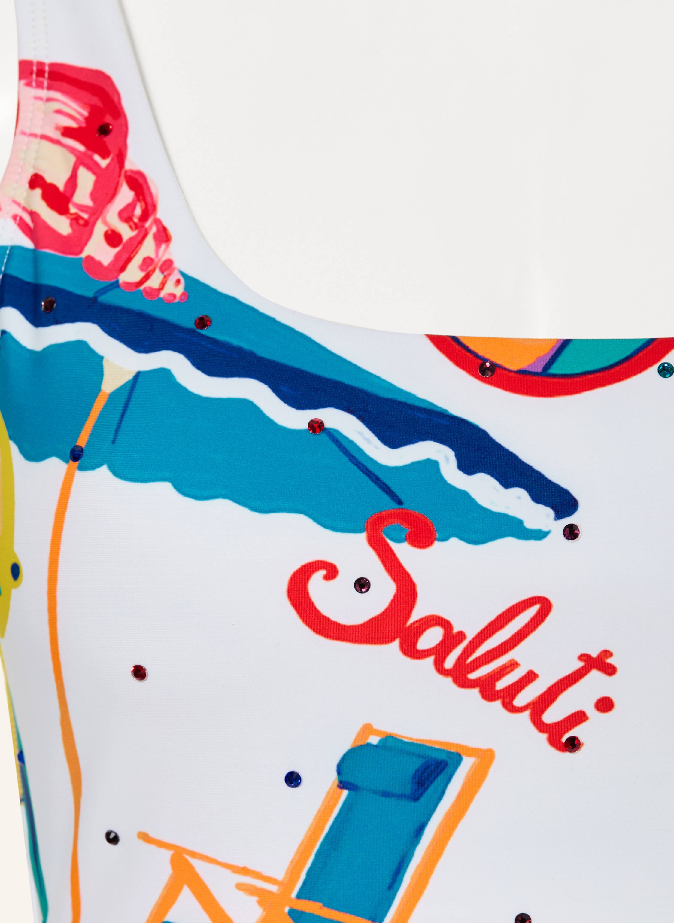 Thumbnail - Goldbergh Badeanzug Capricia Mit Schmucksteinen weiss