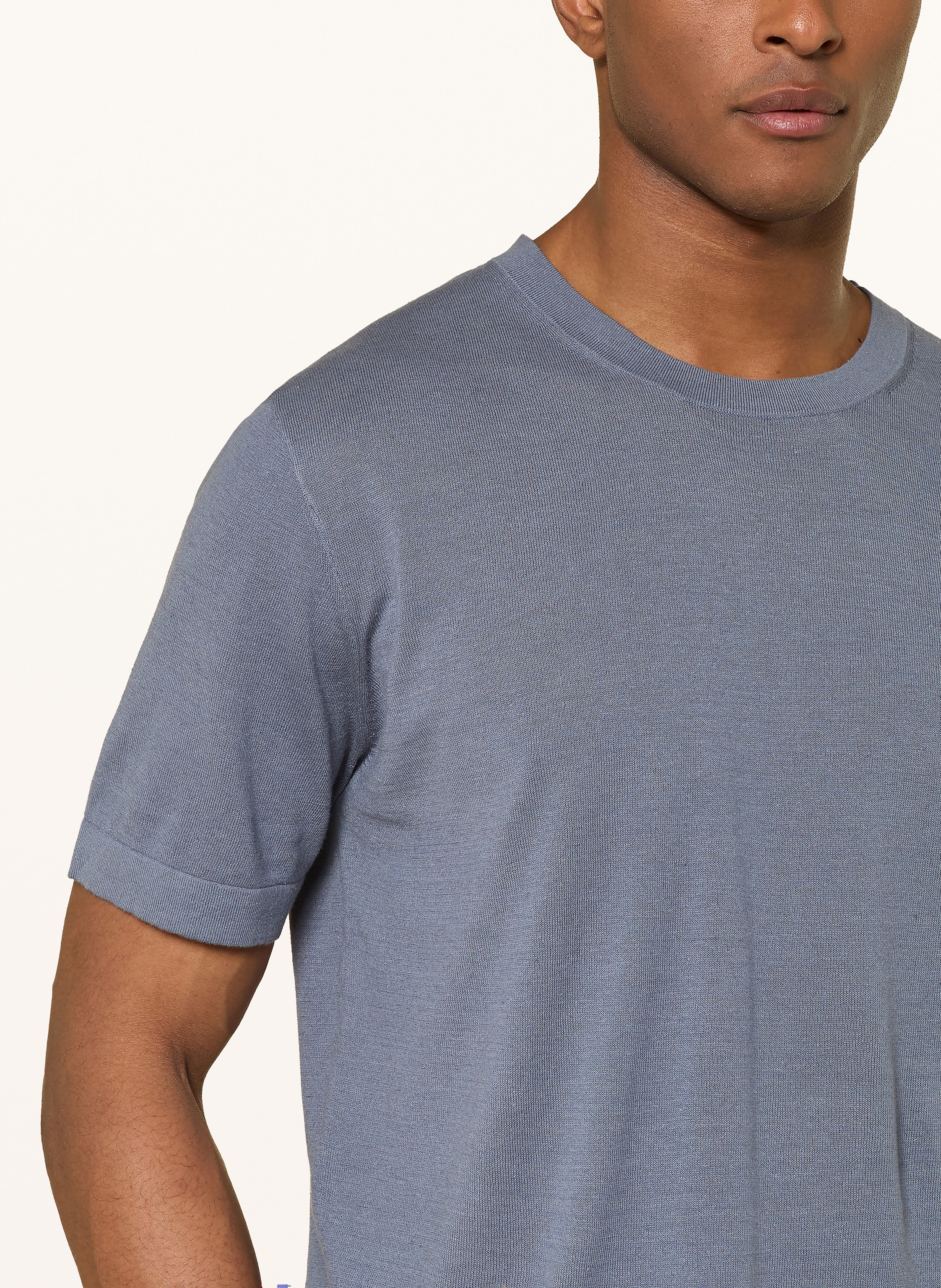 Thumbnail - Mos Mosh Gallery Strickshirt Mmgcrowe Mit Leinen grau