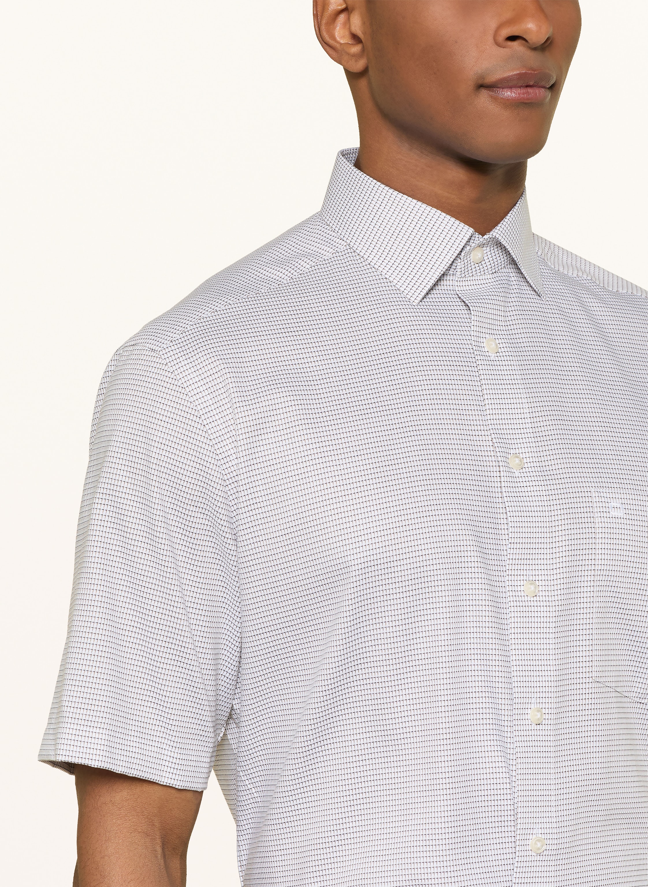 Thumbnail - Olymp Kurzarm-Hemd Luxor Comfort Fit braun