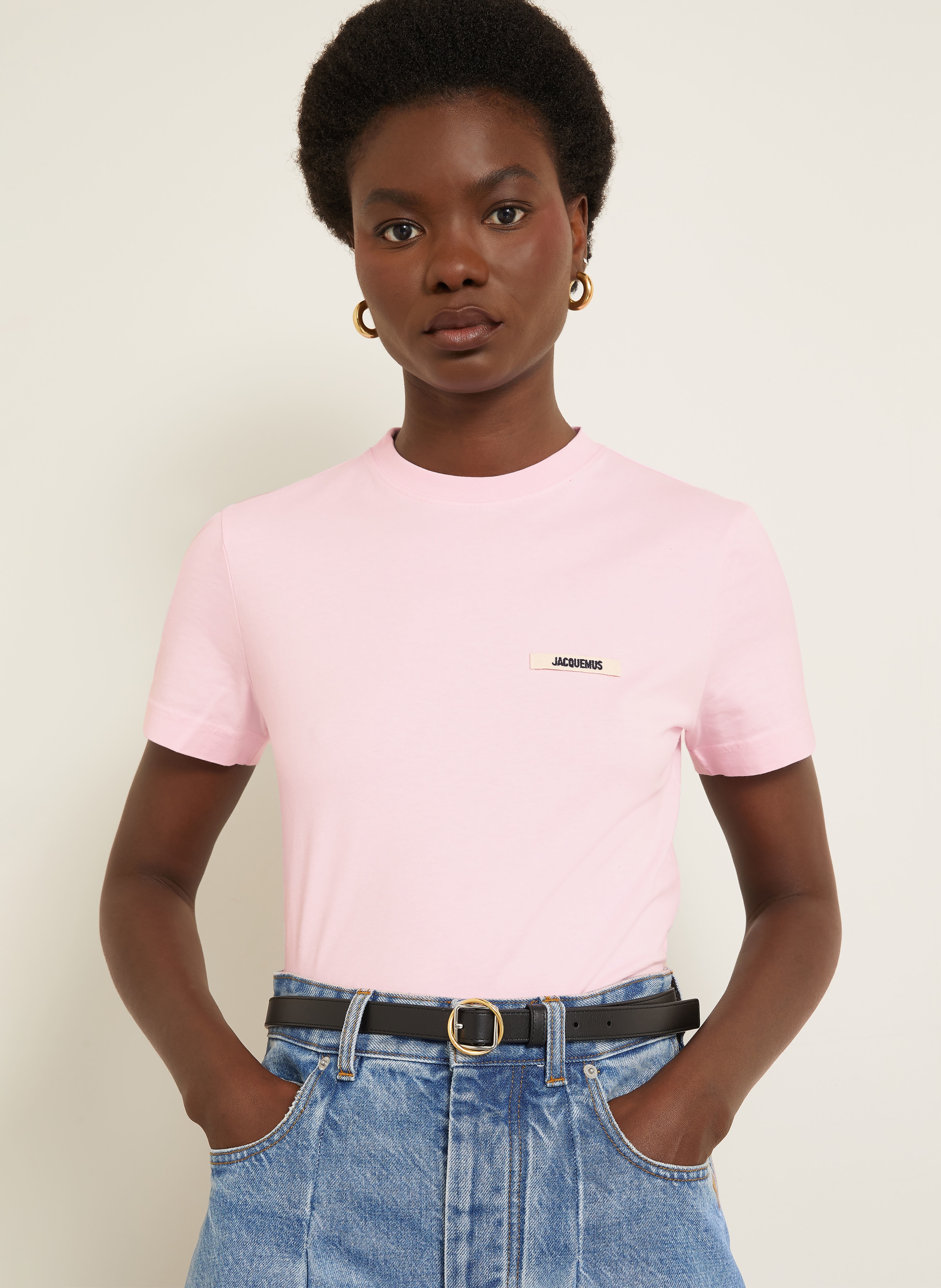 Thumbnail - Jacquemus T-Shirt Le T-Shirt Gros Grain pink
