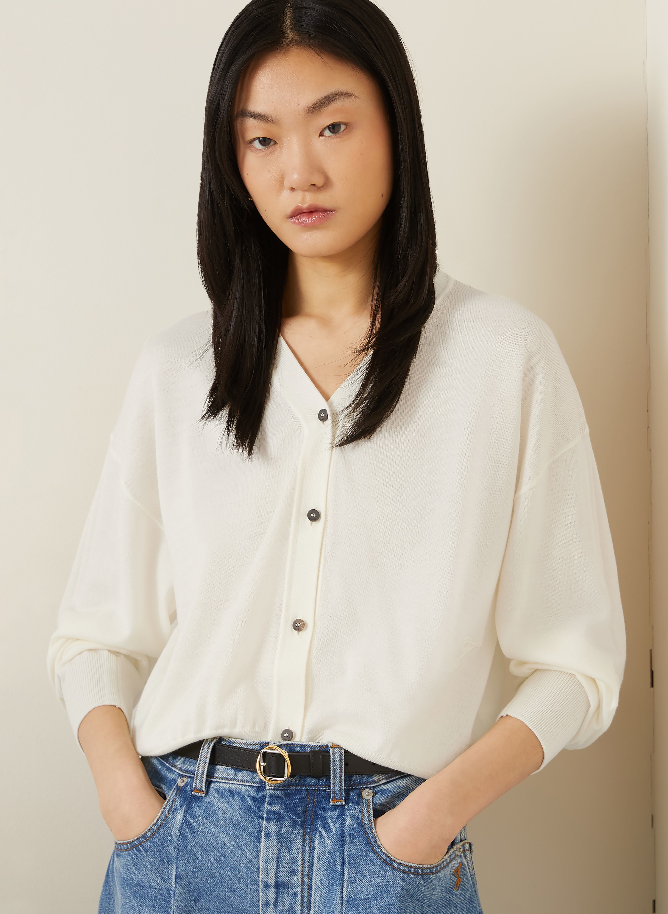 Thumbnail - Jacquemus Strickjacke Le Cardigan J Aus Merinowolle weiss