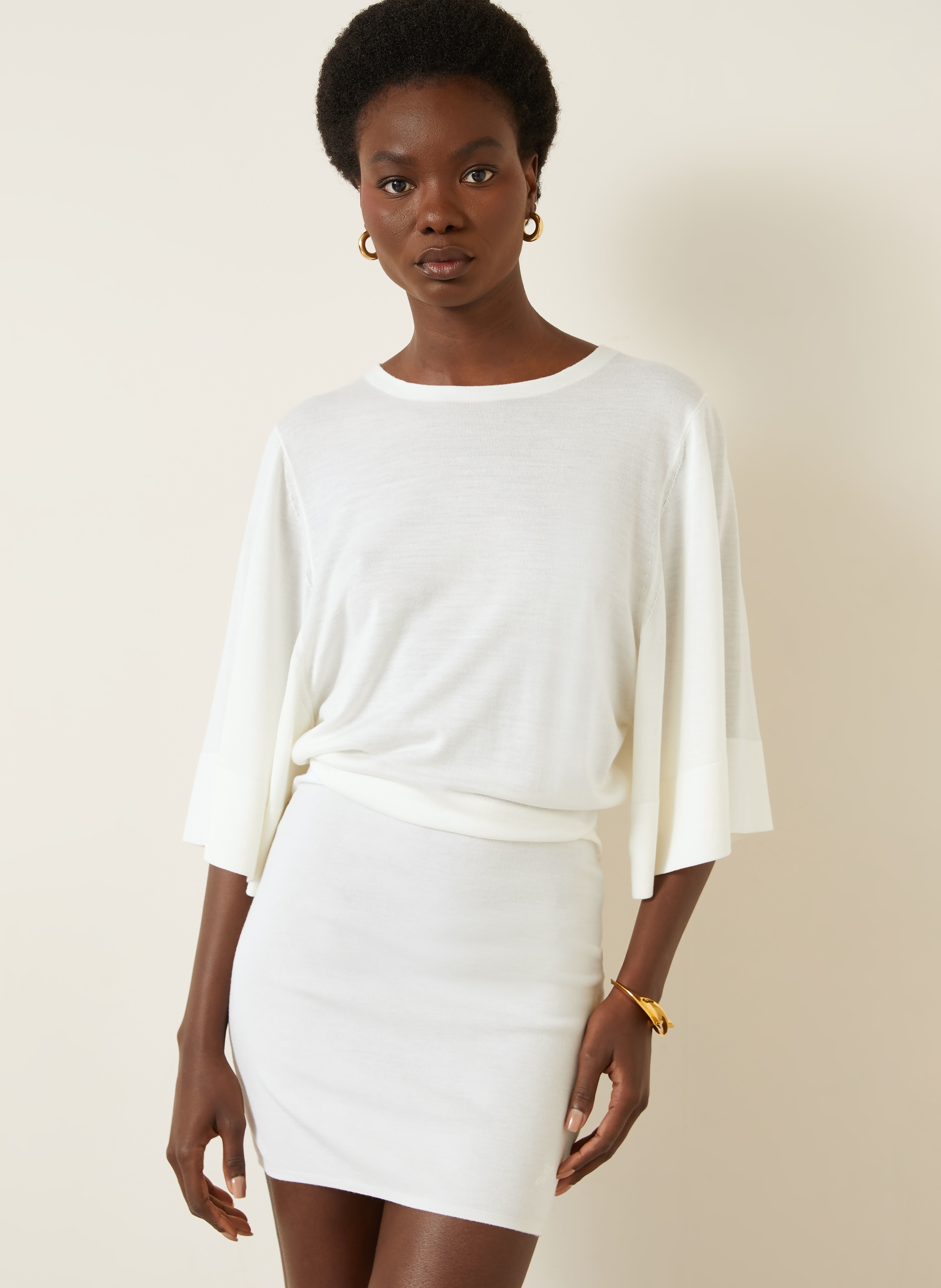 Thumbnail - Jacquemus Strickkleid La Robe Maille Mananco Aus Merinowolle weiss