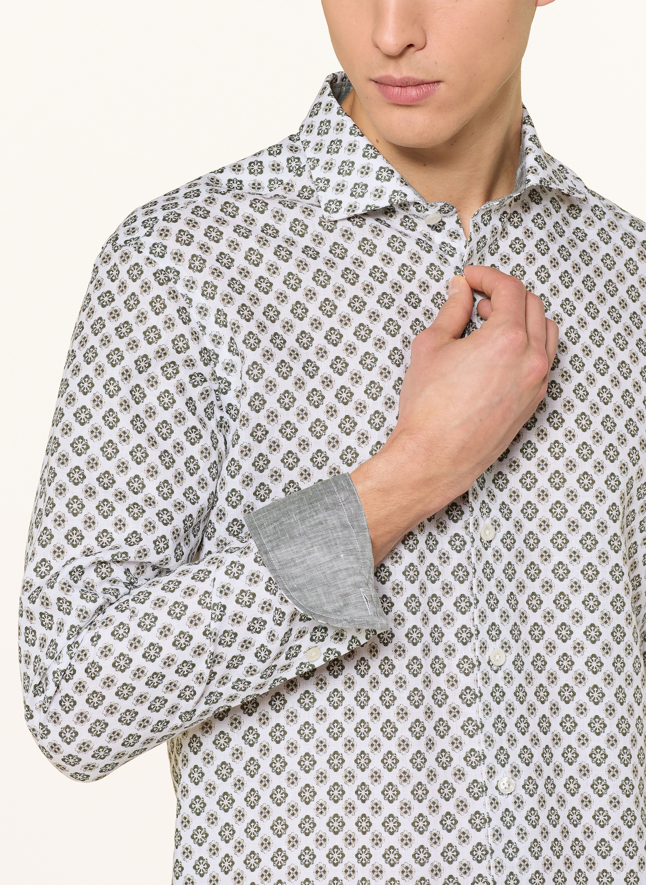 Thumbnail - Olymp Signature Leinenhemd Casual Tailored Fit gruen