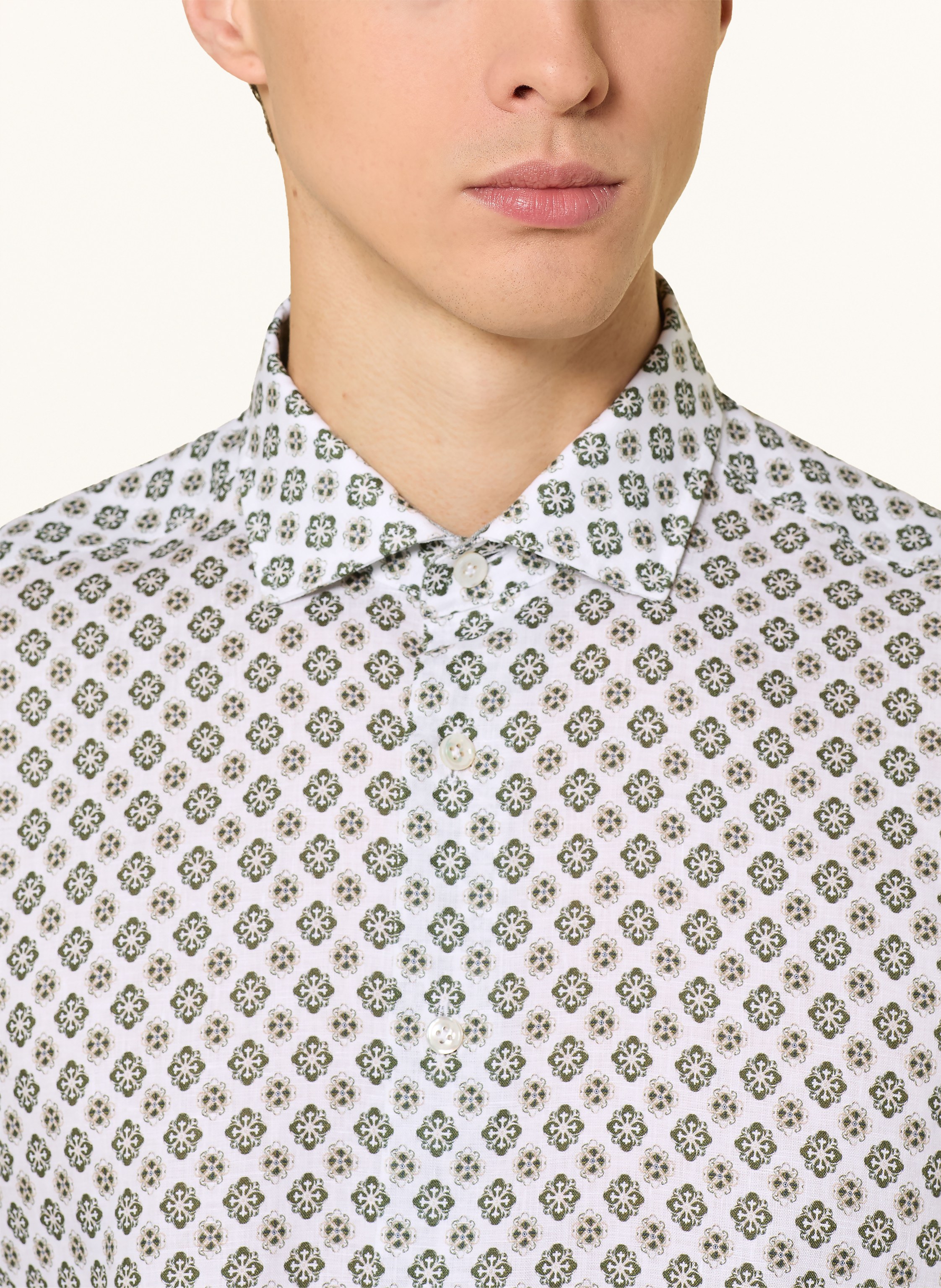 Thumbnail - Olymp Signature Leinenhemd Casual Tailored Fit gruen